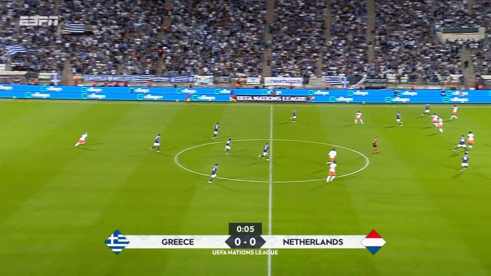 Bola em jogo para Grécia x Holanda! Vale a liderança do Grupo A2 da Nations League