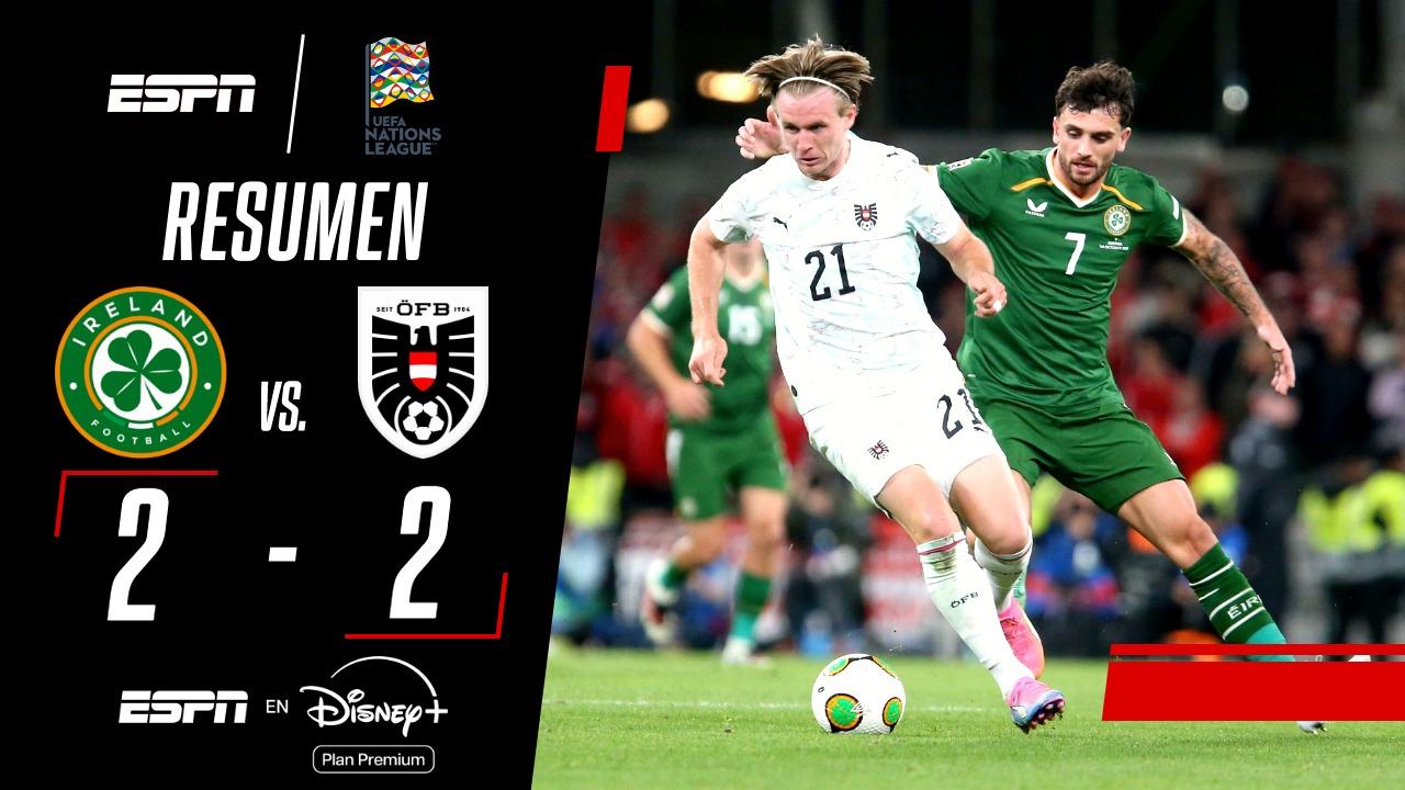 Irlanda y Austria empataron 2-2 por la UEFA Nations League