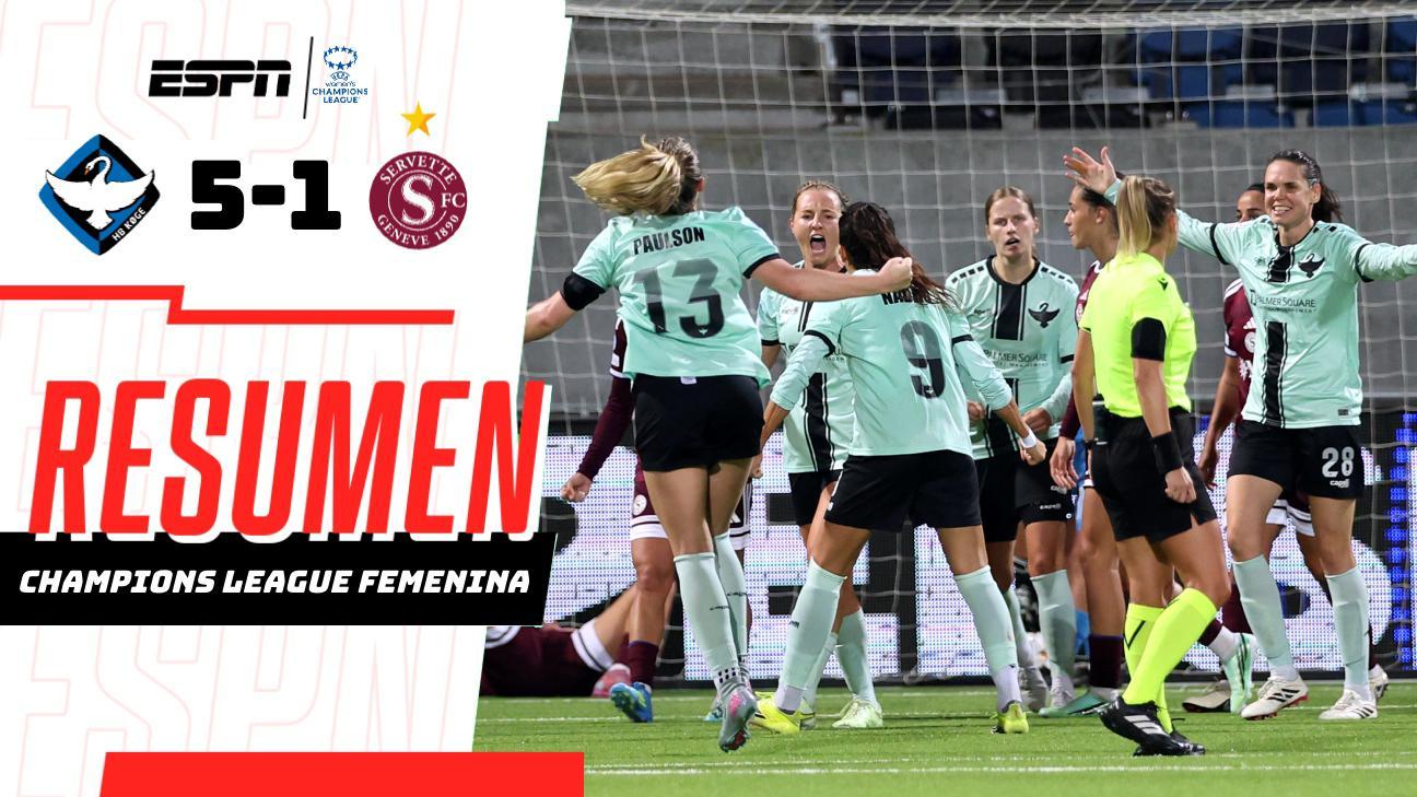 ¡Goleada monumental del HB Køge al Servette en la Champions Femenina!