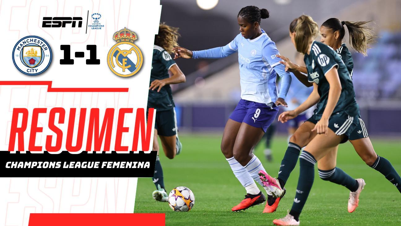 ¡Real Madrid y Manchester City empatan 1-1 en duelo de Champions Femenina!