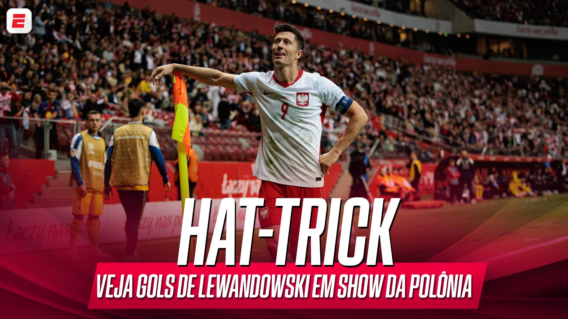 Lewandowski marca 3 em vitória da Polônia pela Nations League; VEJA gols do camisa 9