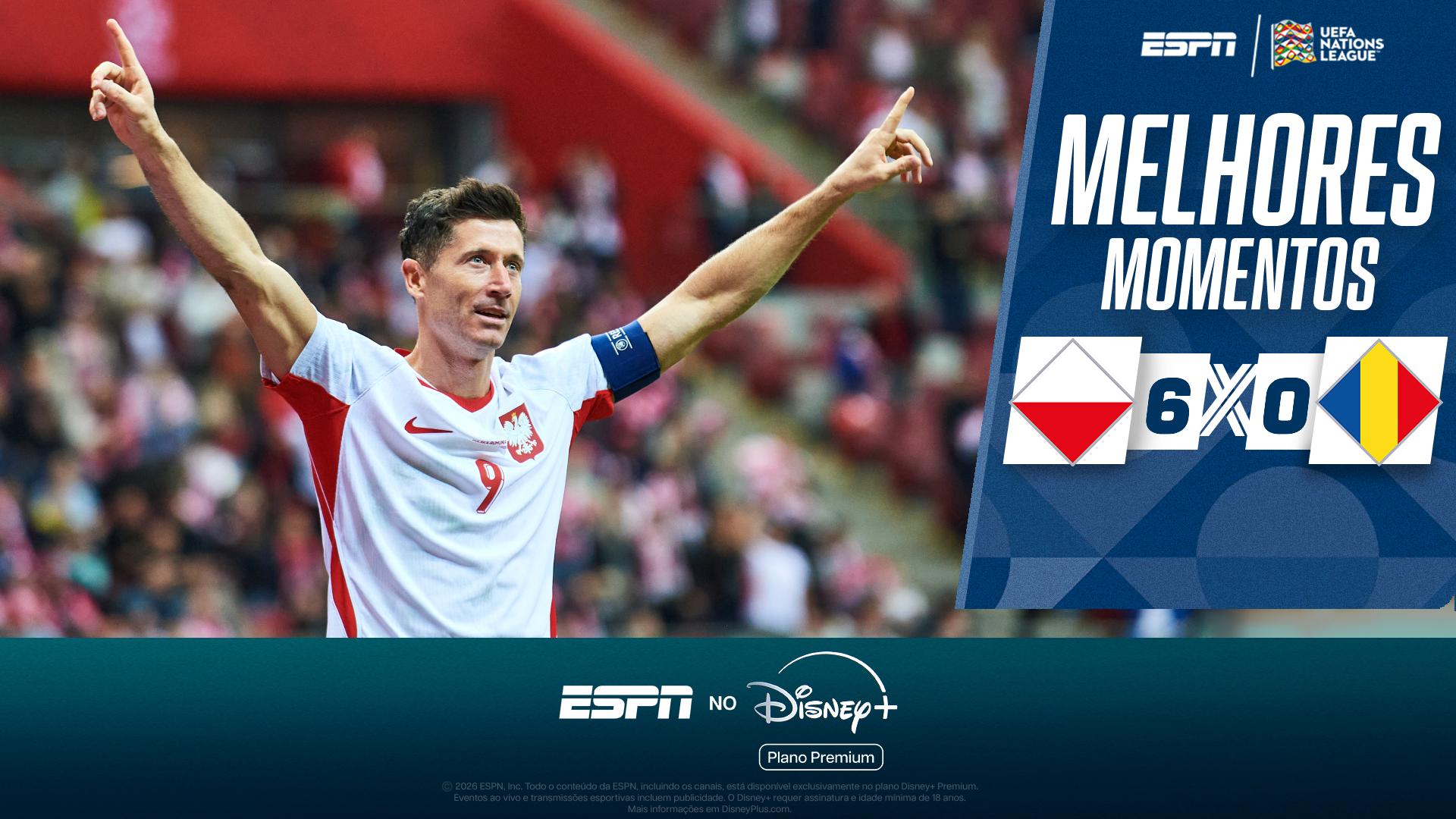 Lewandowski marca três, Polônia atropela a Romênia por 6 a 0; VEJA os melhores momentos