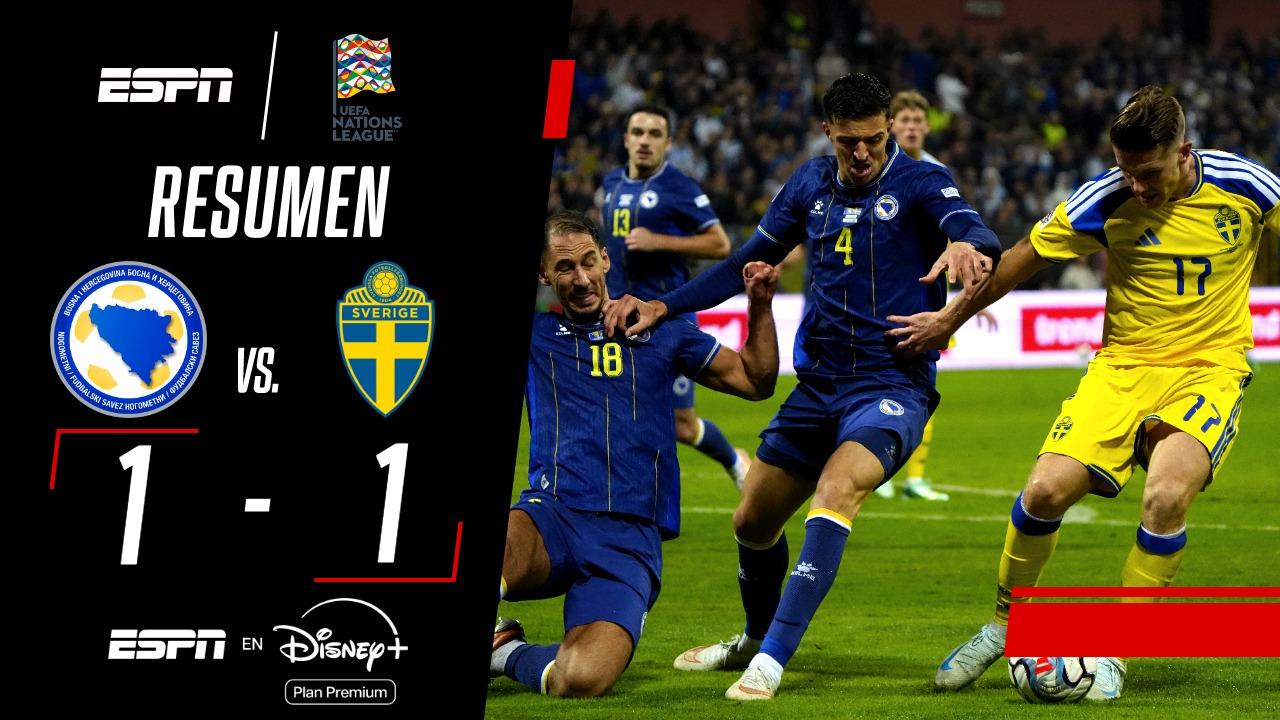 En la despedida de Edin Džeko con su selección, Suecia y Bosnia y Herzegovina empataron a 1