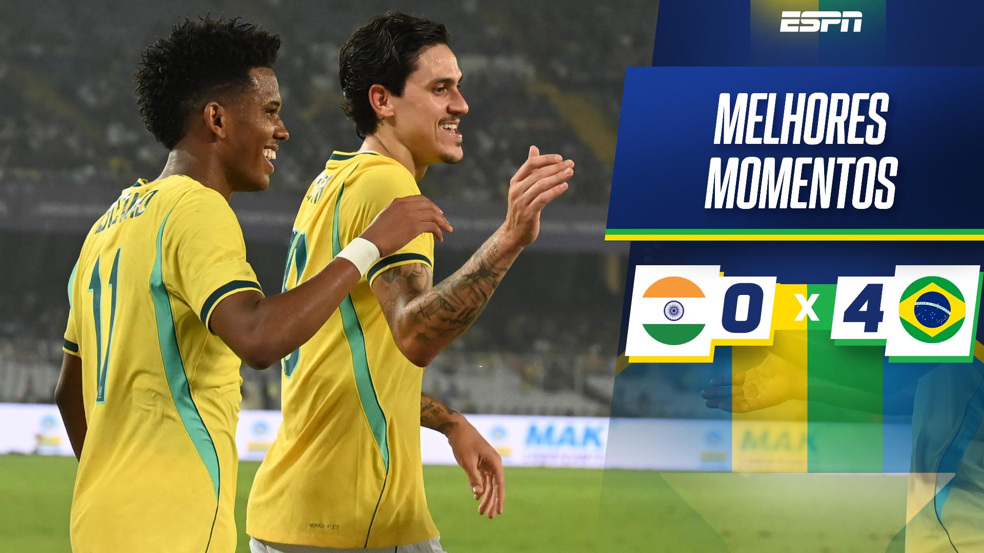 Sem brilho e empolgação, Brasil vence Índia por 4 a 0; VEJA os melhores momentos