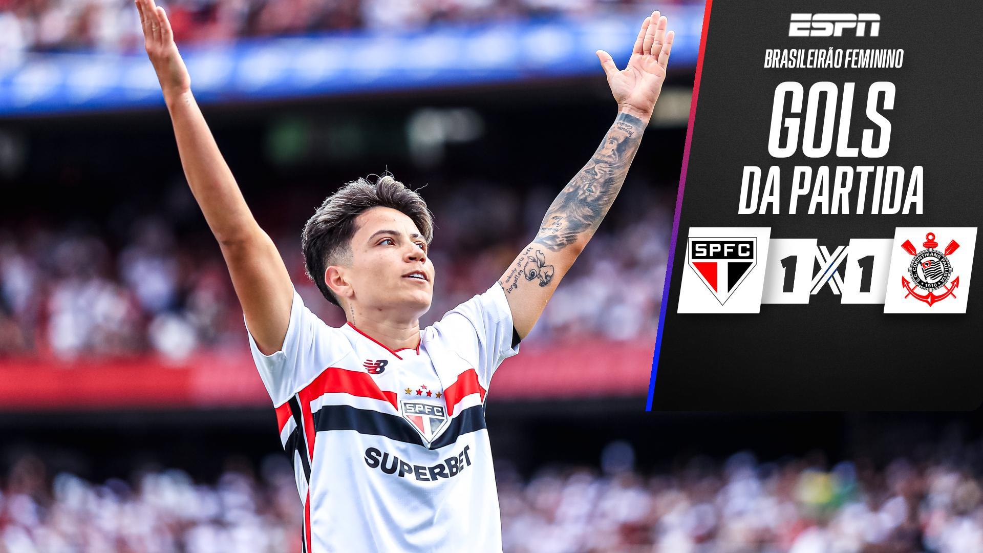 São Paulo 1 x 1 Corinthians: os gols do empate que garantiu o título do Brasileirão feminino ao Tricolor
