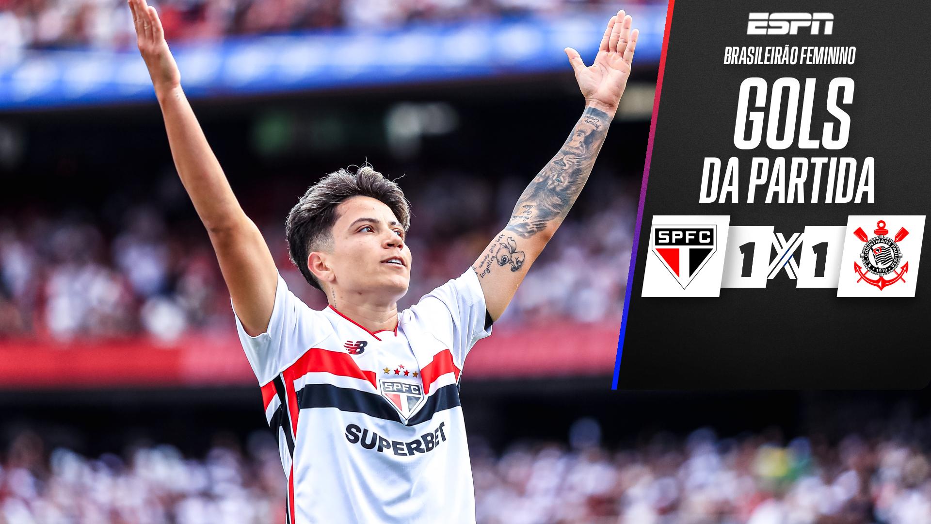 São Paulo 1 x 1 Corinthians: os gols do empate que garantiu o título do Brasileirão feminino ao Tricolor