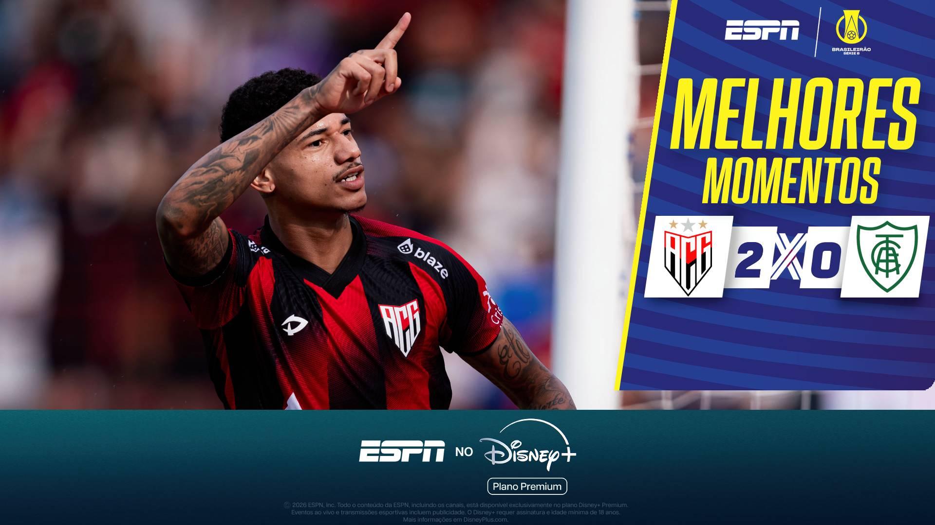 Atlético-GO vence América-MG por 2 a 0 e se aproxima do G-2 da Série B; VEJA como foi