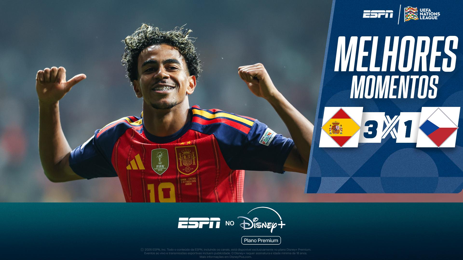 Espanha vence República Tcheca por 3 a 1 e segue 100% na Nations League; VEJA como foi