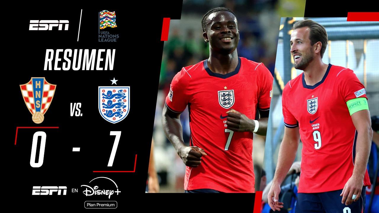 ¡Inglaterra se floreó ante Croacia! Goleó 7 a 0 con dobletes de Kane y Saka