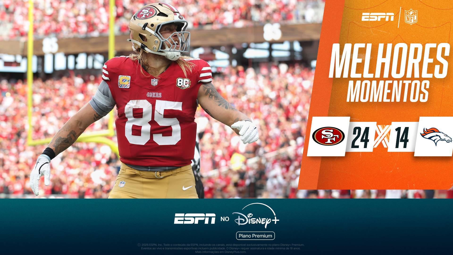 San Francisco 49ers vencem Denver Broncos e seguem invictos na NFL; VEJA os melhores momentos