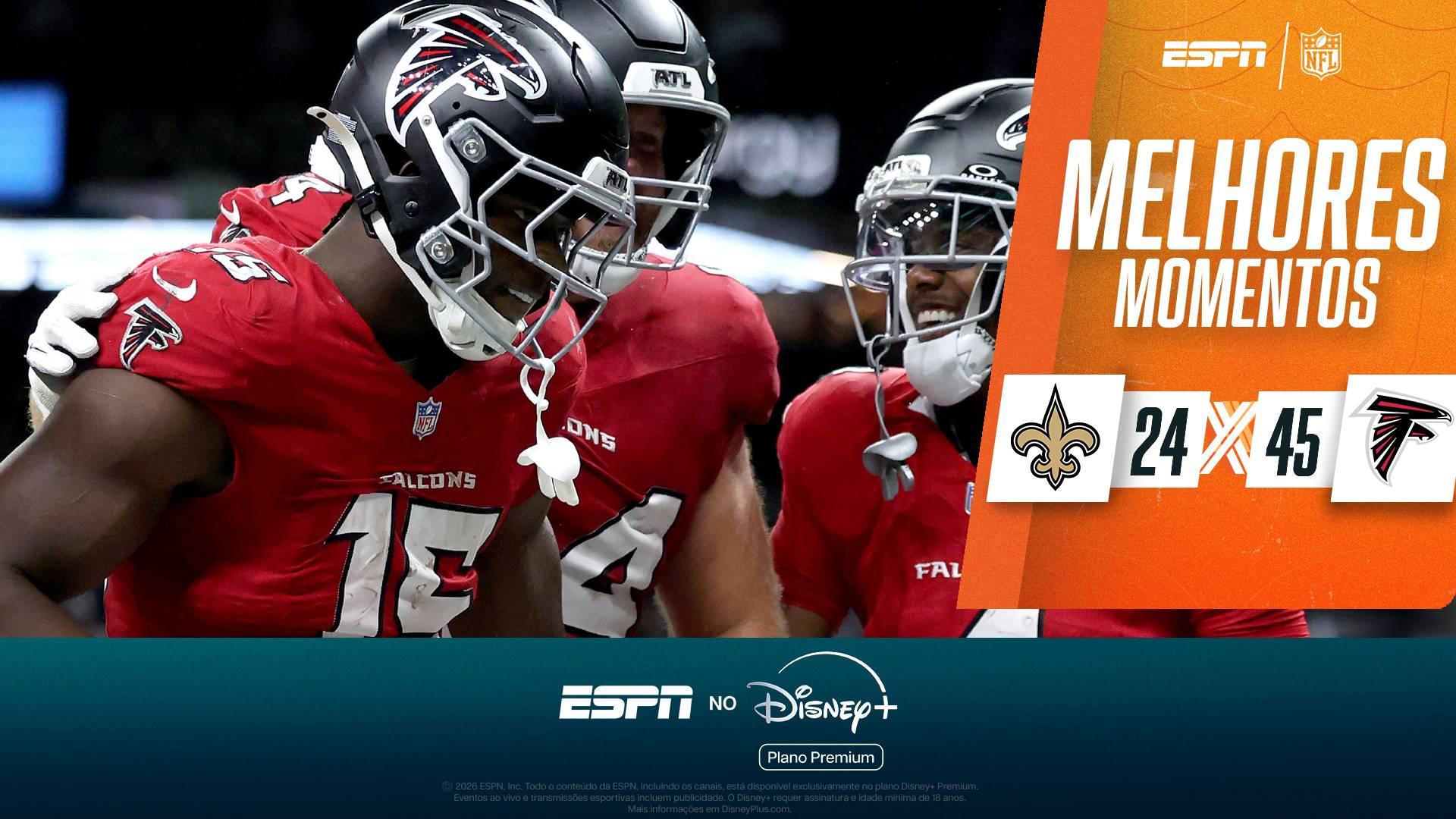 Falcons arrasam os Saints fora de casa com show de Penix Jr. e Bijan Robinson e se recuperam na NFC Sul