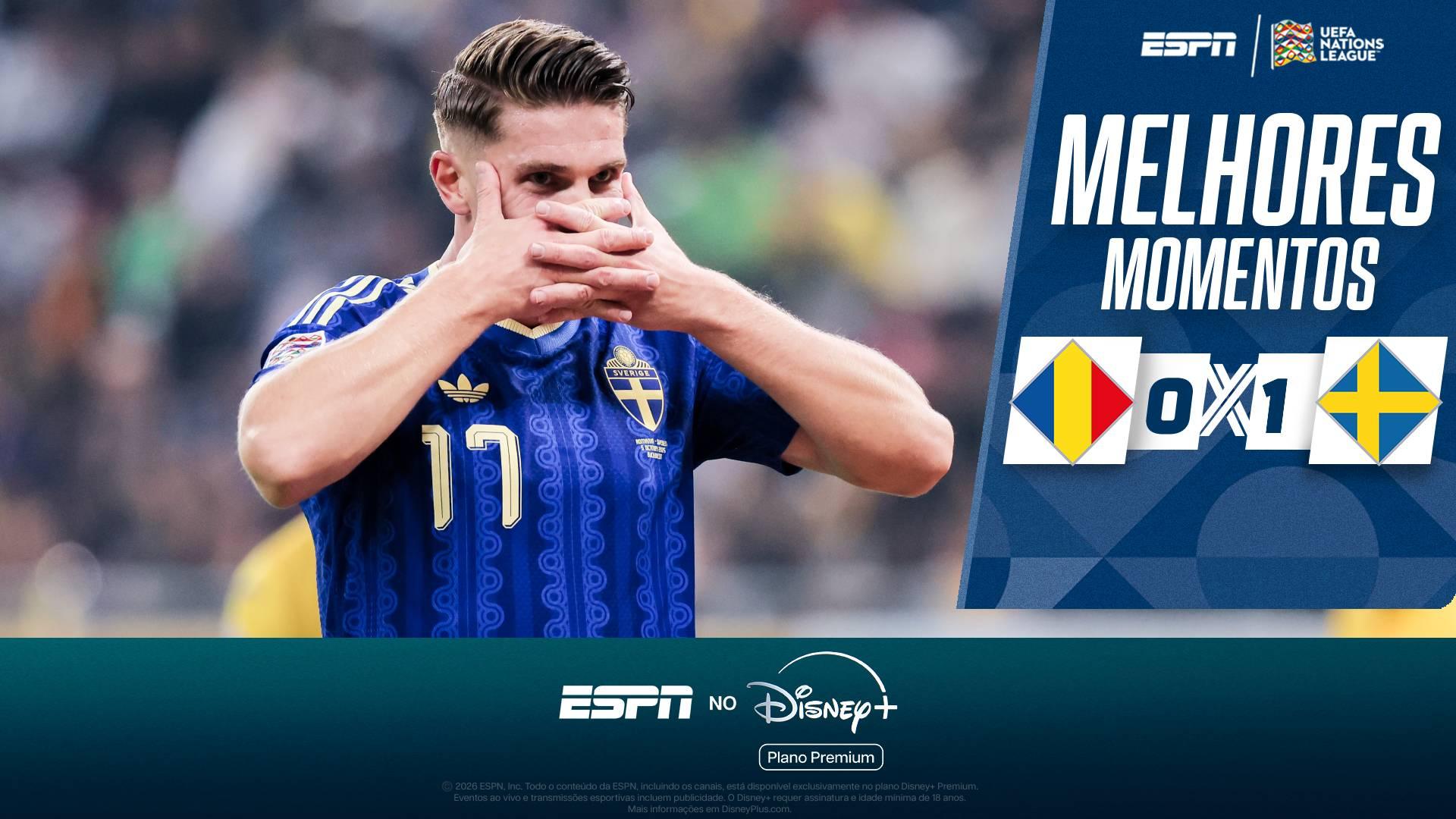 Gyokeres marca, Suécia vence a Romênia e segue na liderança do Grupo H da Nations League; melhores momentos
