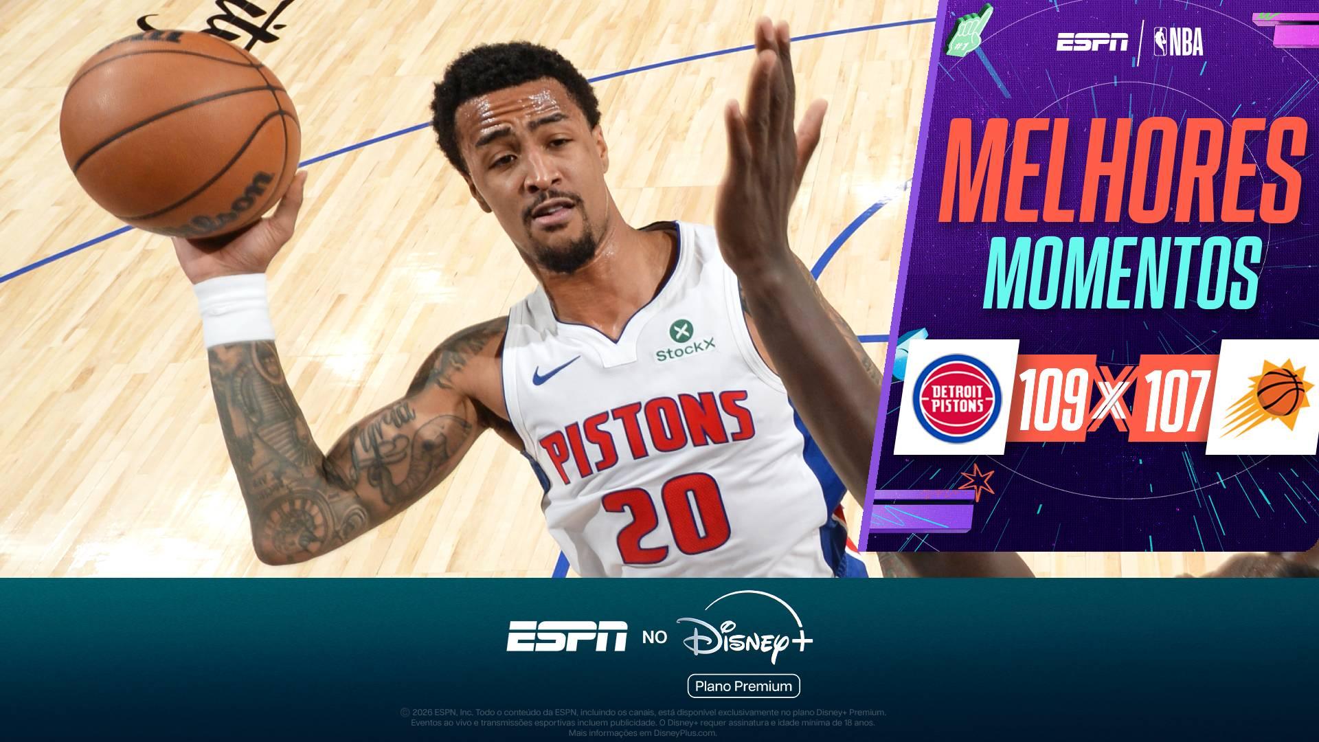 Pistons crescem na reta final e batem os Suns na pré-temporada
