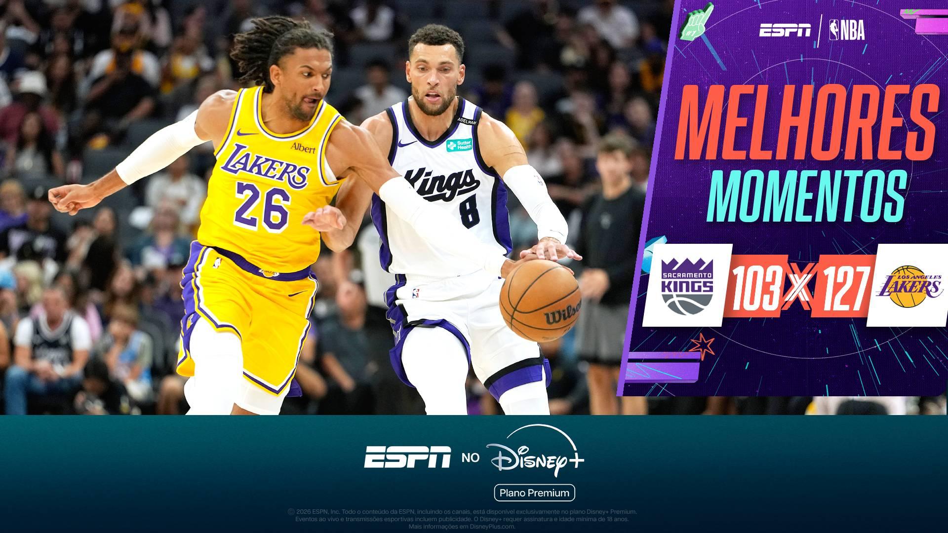 No primeiro jogo sem LeBron, Lakers vencem Kings pelo início da pré-temporada da NBA; melhores momentos