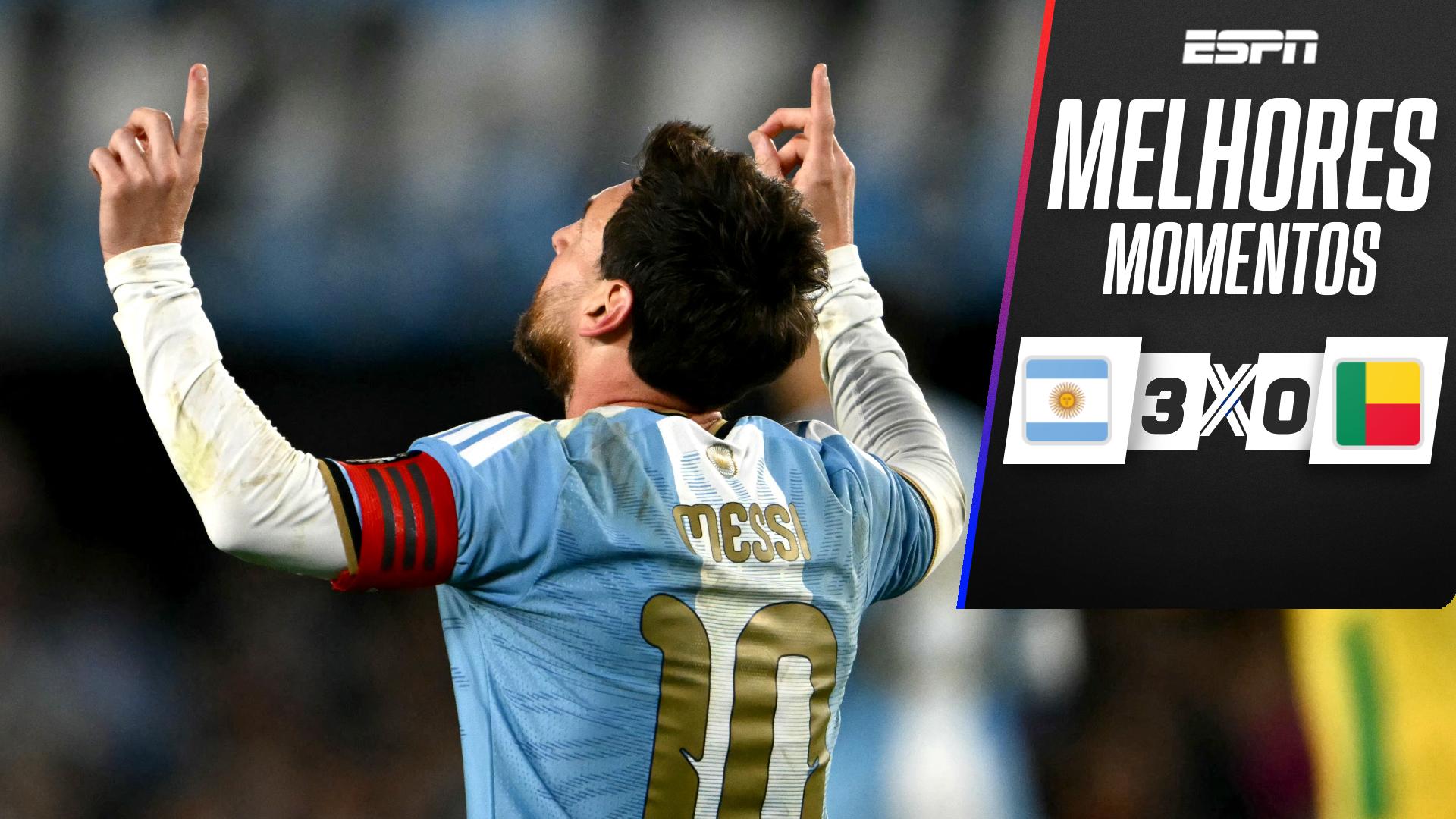 Messi marca, dá duas assistências e se despede da seleção argentina contra Benin; VEJA como foi
