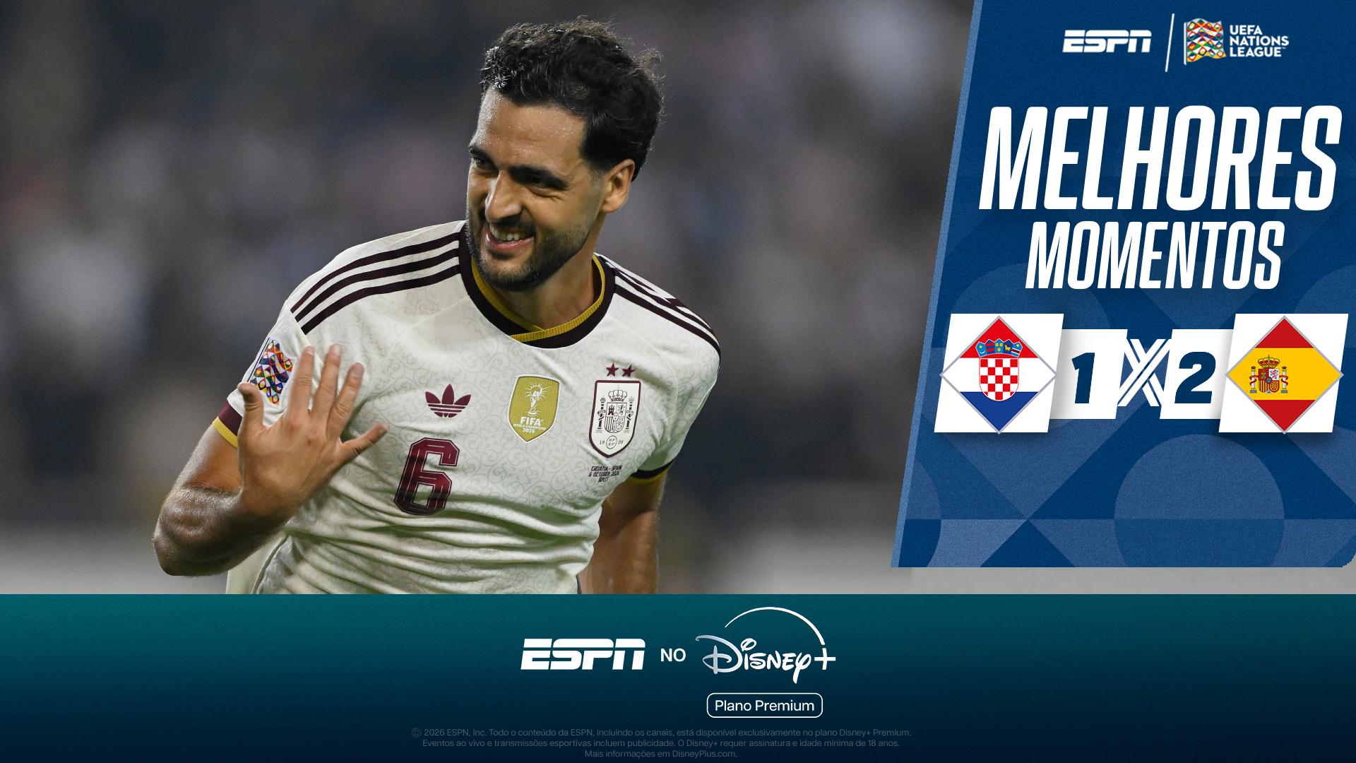 Merino decide, Espanha vira sobre Croácia e segue 100% na Nations League; VEJA como foi