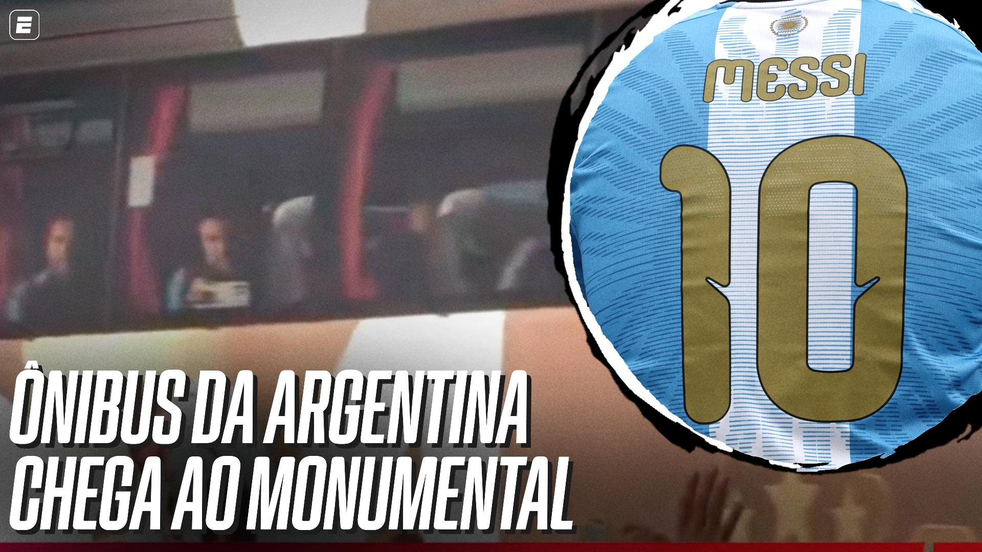 Ônibus da Argentina chega ao Monumental para a despedida de Messi; VEJA a festa