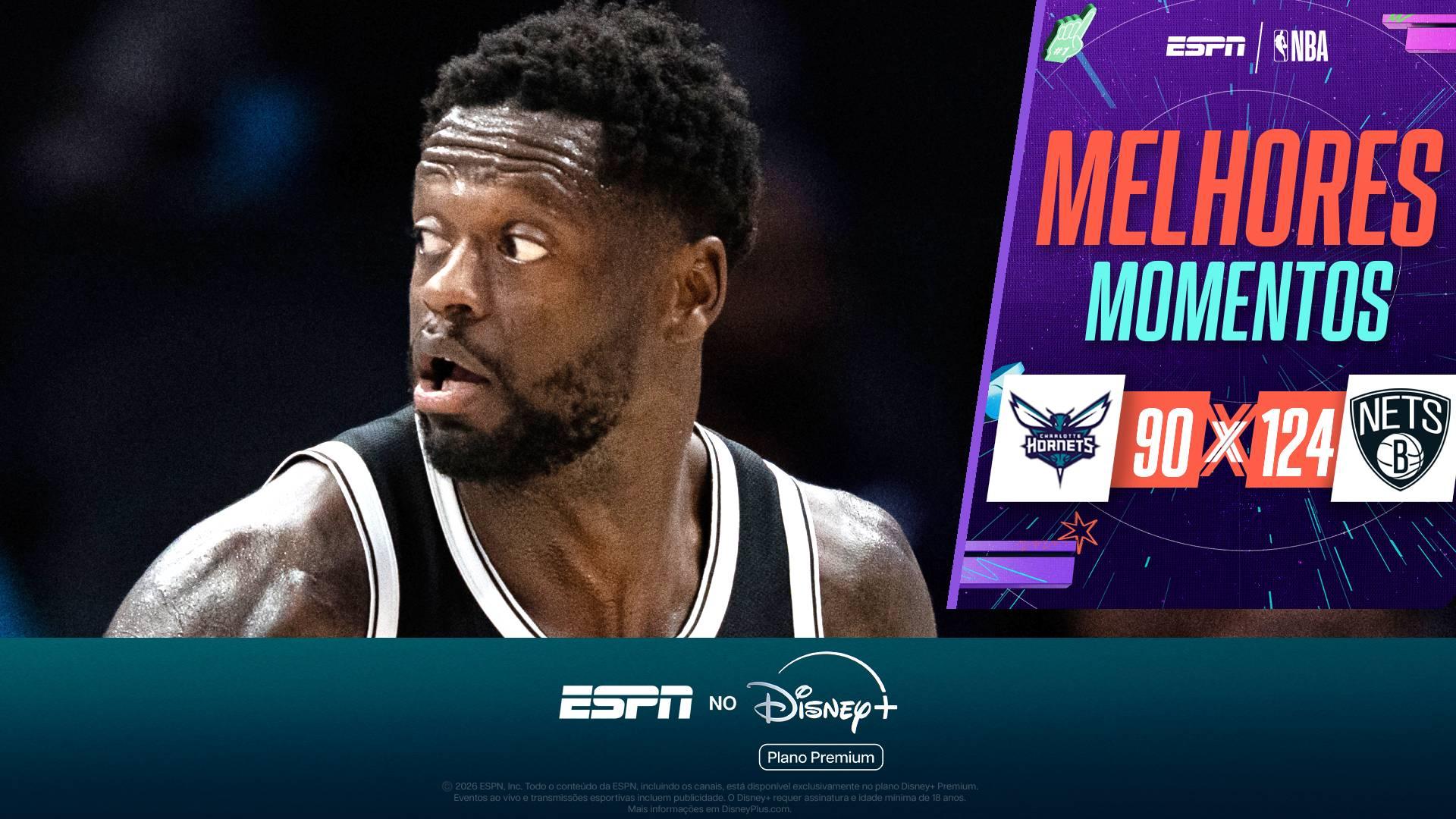 Julius Randle estreia bem e comanda vitória dos Nets sobre os Hornets