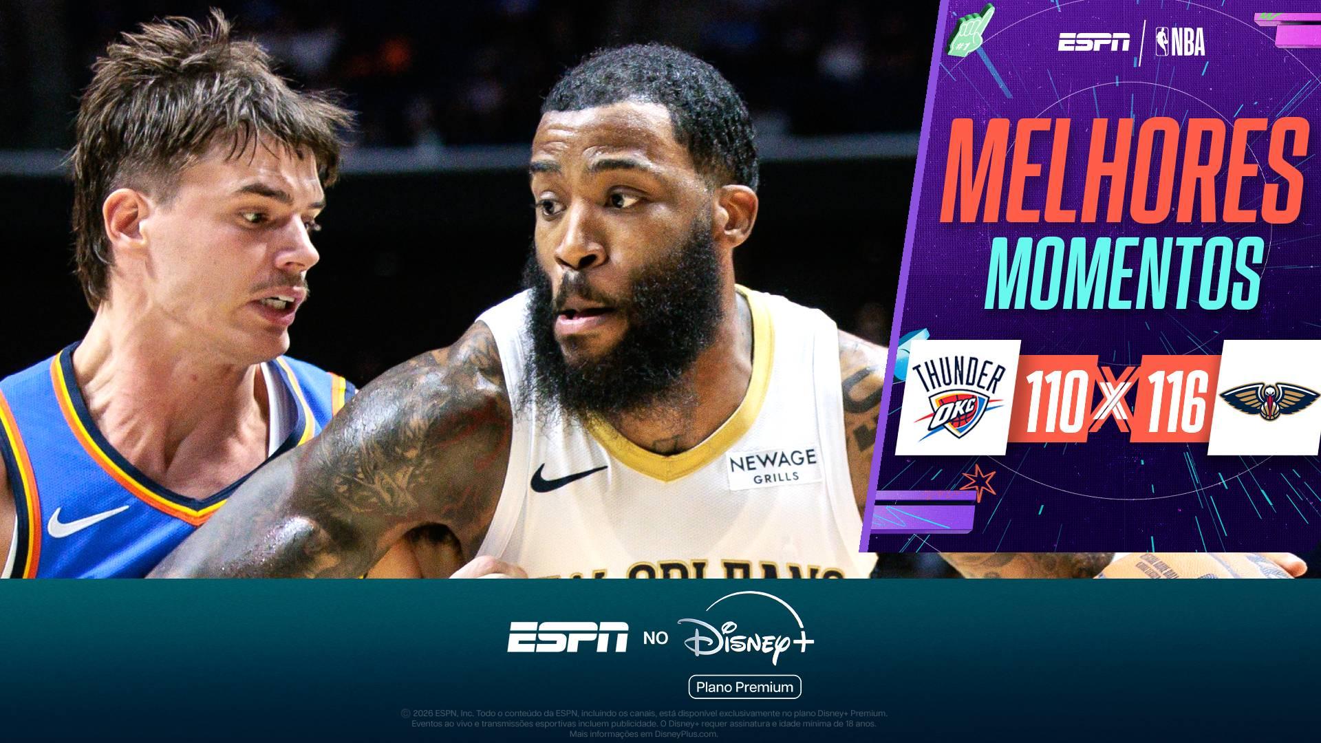Pelicans deslancham no segundo tempo e viram sobre o Thunder na pré-temporada da NBA