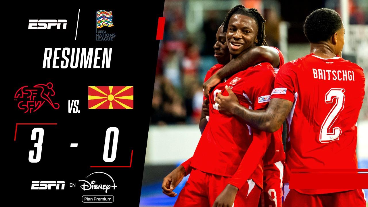 ¡Suiza goleó a Macedonia del Norte y sigue con puntaje perfecto en la UEFA Nations League!