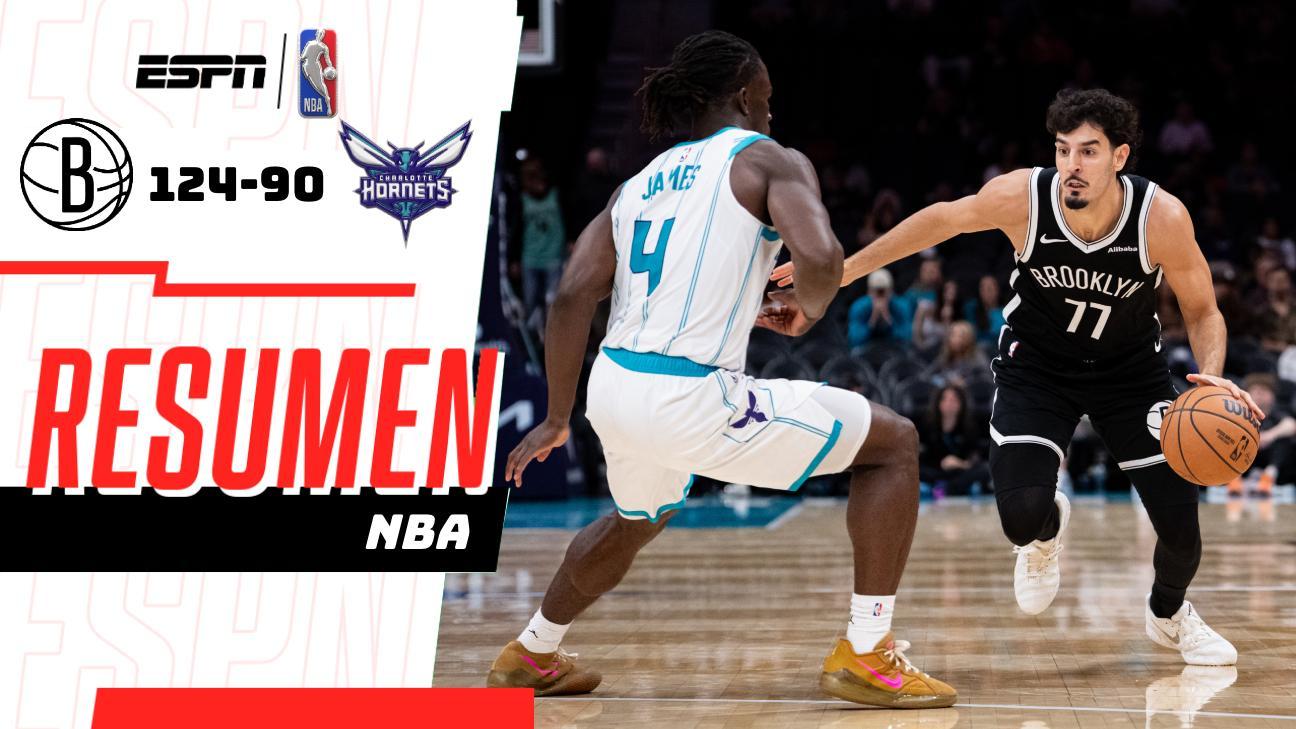 ¡Aplastante victoria! Nets arrollan 124-90 a Hornets