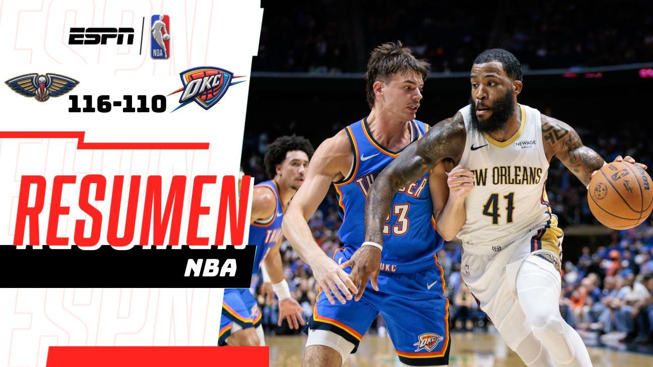 Pelicans encienden los motores de la NBA con triunfo ante Thunder