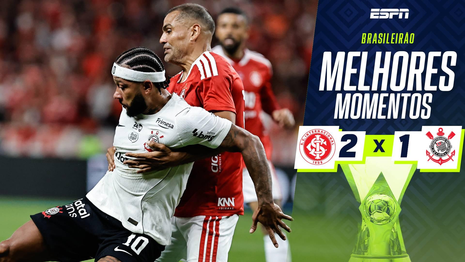 Corinthians perde para o Internacional e amarga sétima derrota seguida no Brasileirão; melhores momentos