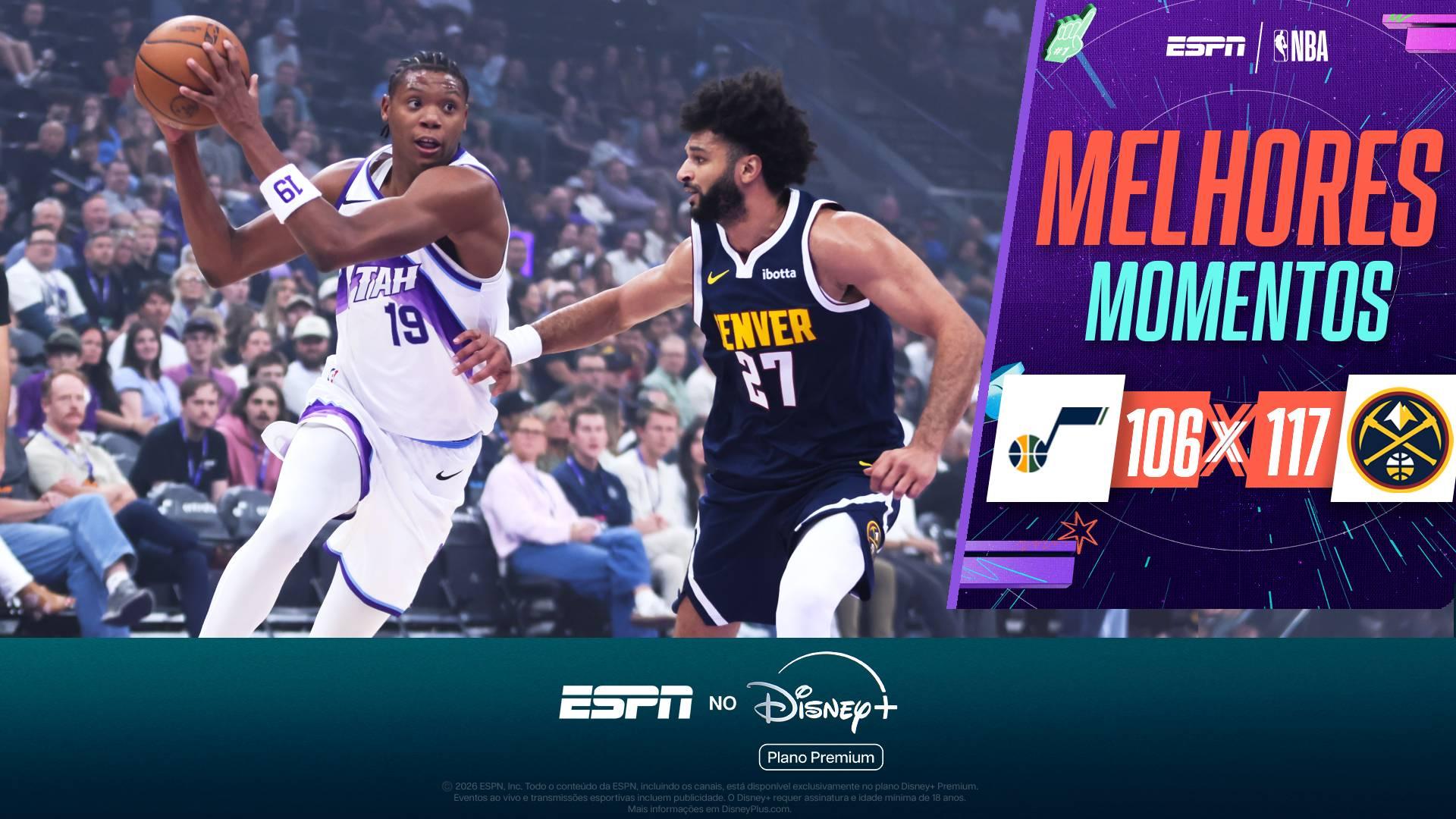 Denver Nuggets vence Utah Jazz com Nikola Jokic em quadra na pré-temporada da NBA