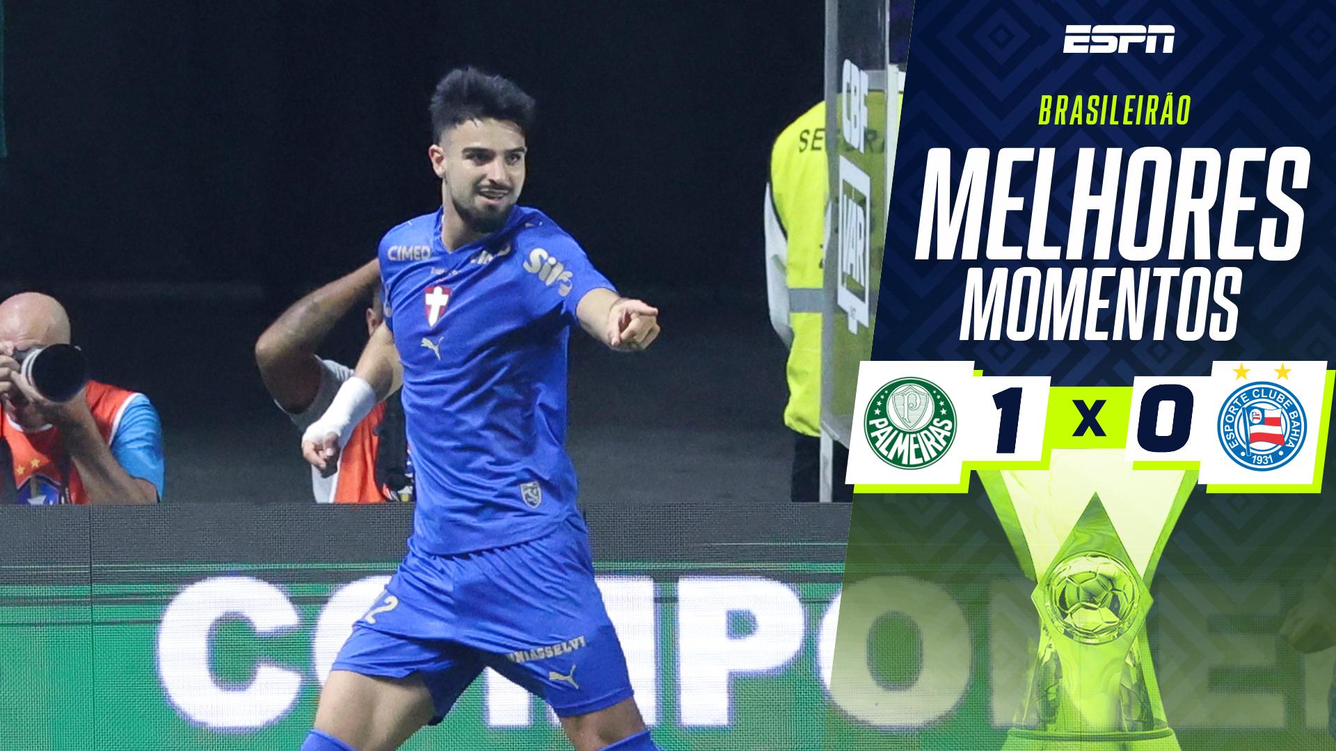 Flaco decide, Palmeiras vence Bahia e encosta no Flamengo na liderança do Brasileirão; VEJA como foi