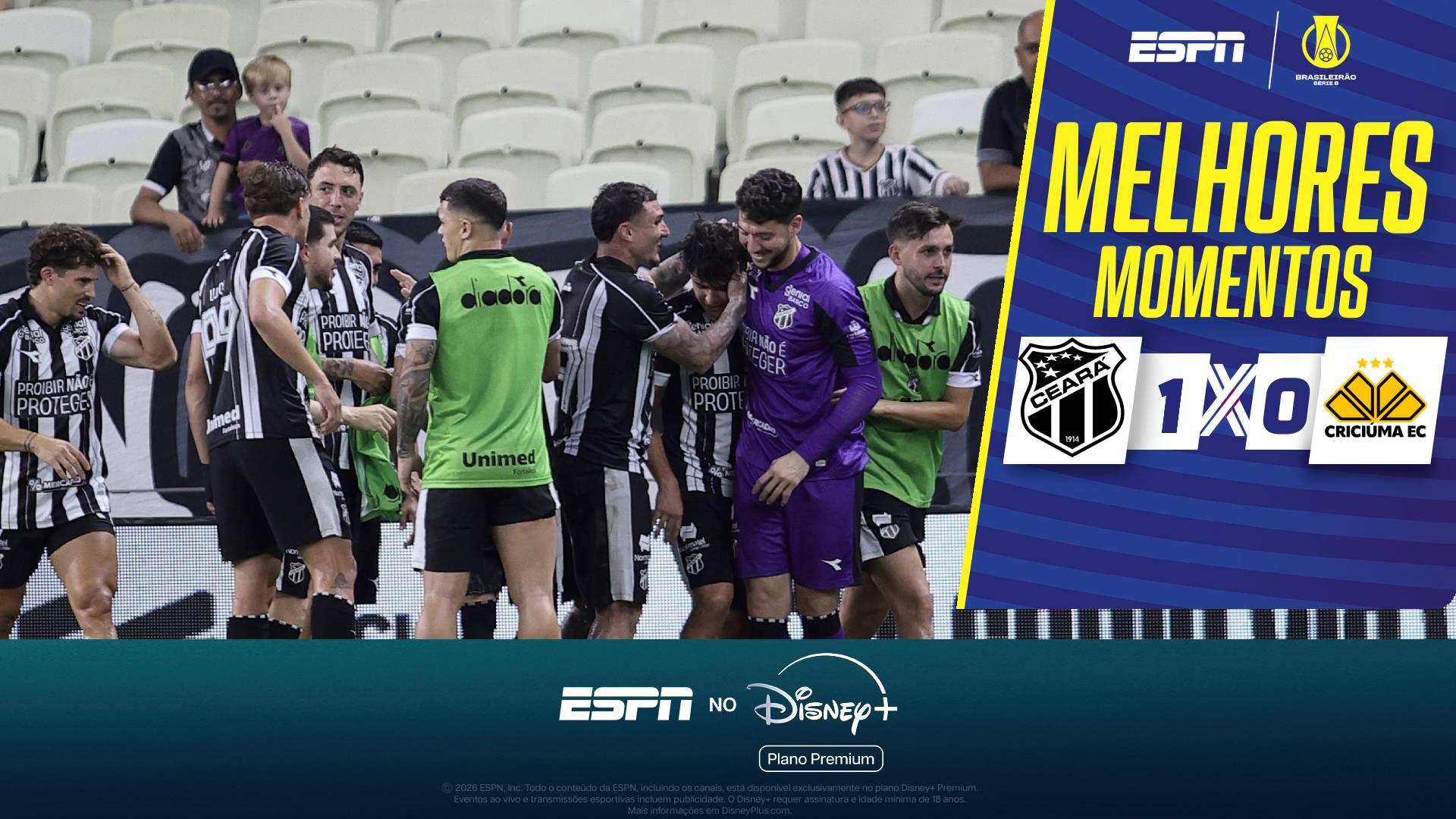 Com direito a golaço, Ceará vence o Criciúma na Série B; melhores momentos