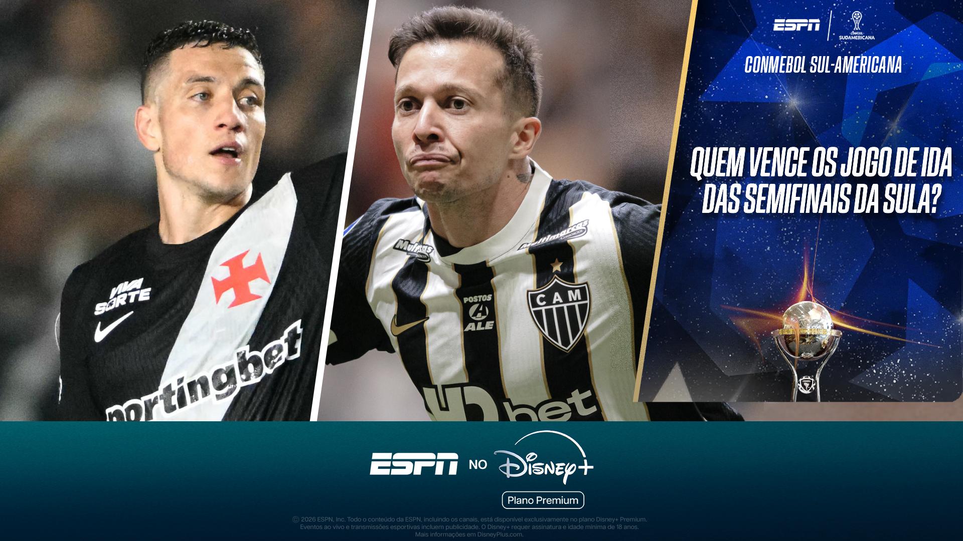 Vasco e Atlético-MG vencem? O palpitômetro ESPN para os jogos de ida dos brasileiros na Sul-Americana