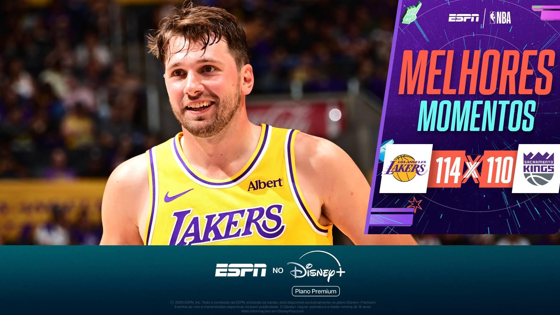 Doncic arrasa os Kings, e Lakers vencem do início ao fim em Los Angeles