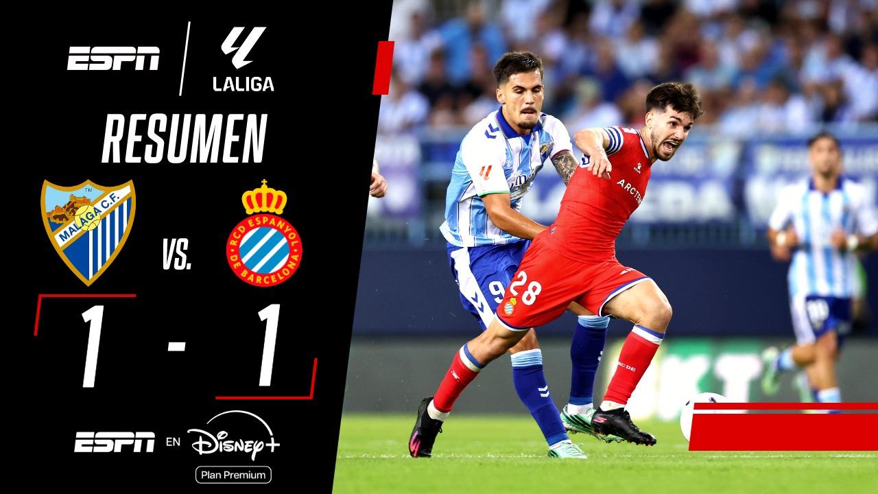 Málaga y Espanyol repartieron puntos en LaLiga