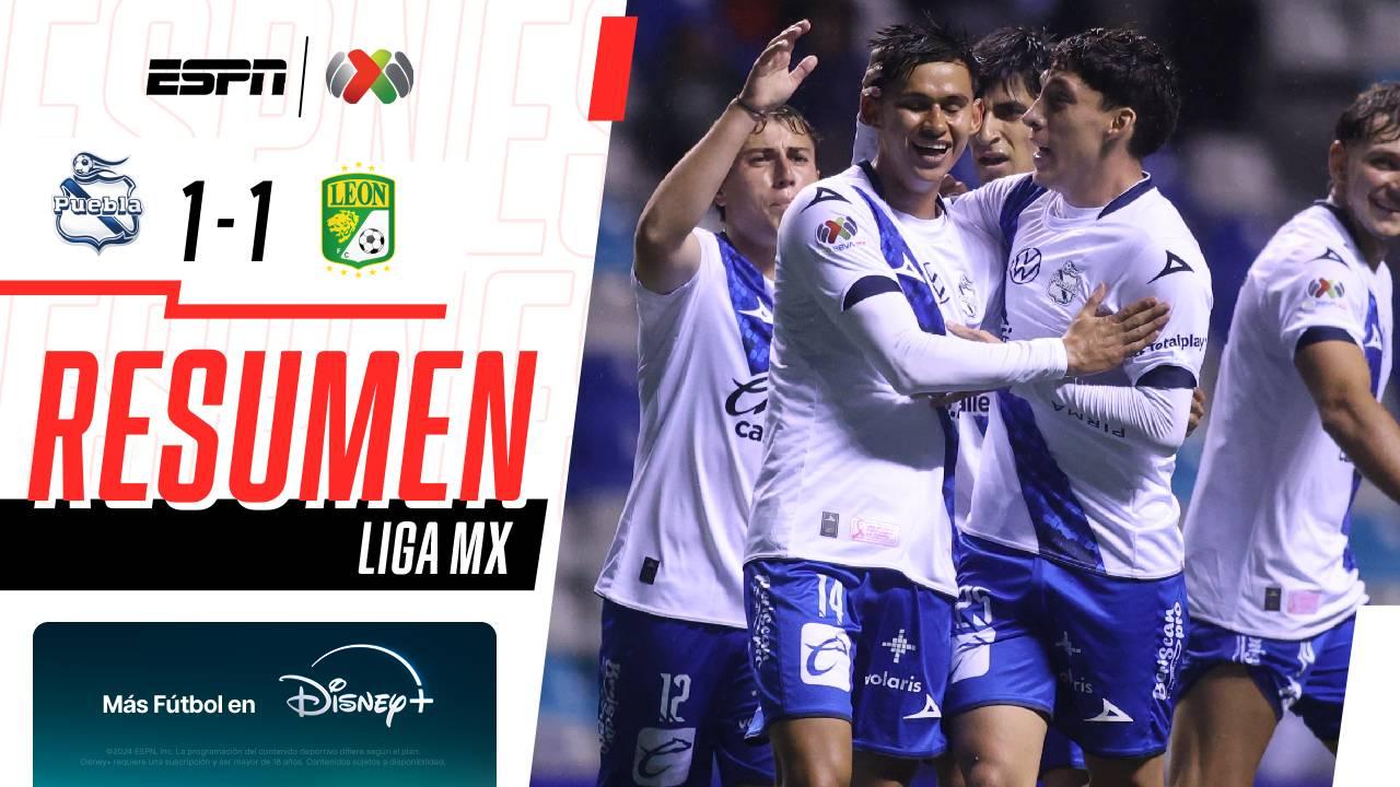 León desaprovecha oportunidades y Puebla empata con ¡Golazo!