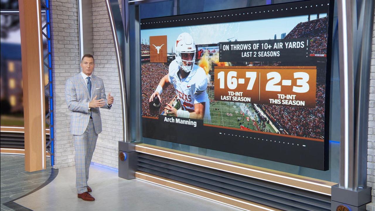 Taking a look at Texas' Arch Manning's passing woes