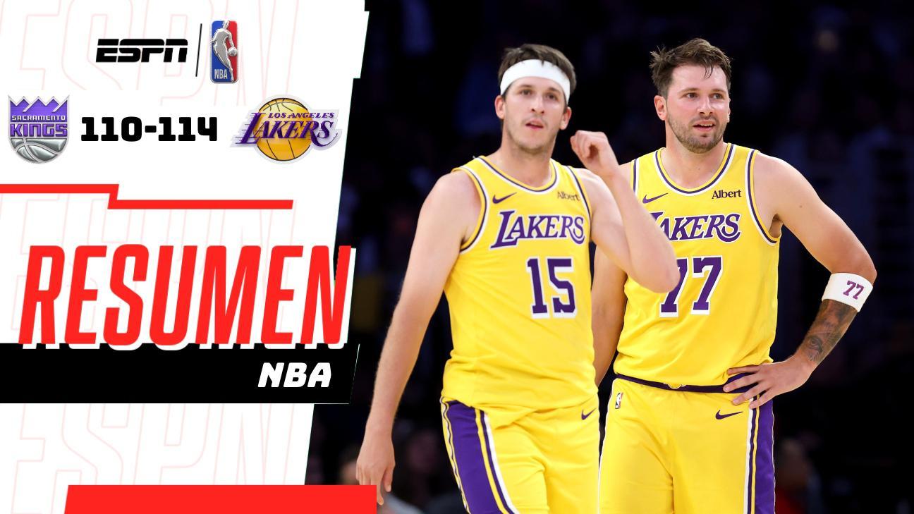 Luka Doncic impulsa a los Lakers con 23 puntos en la victoria sobre los Kings
