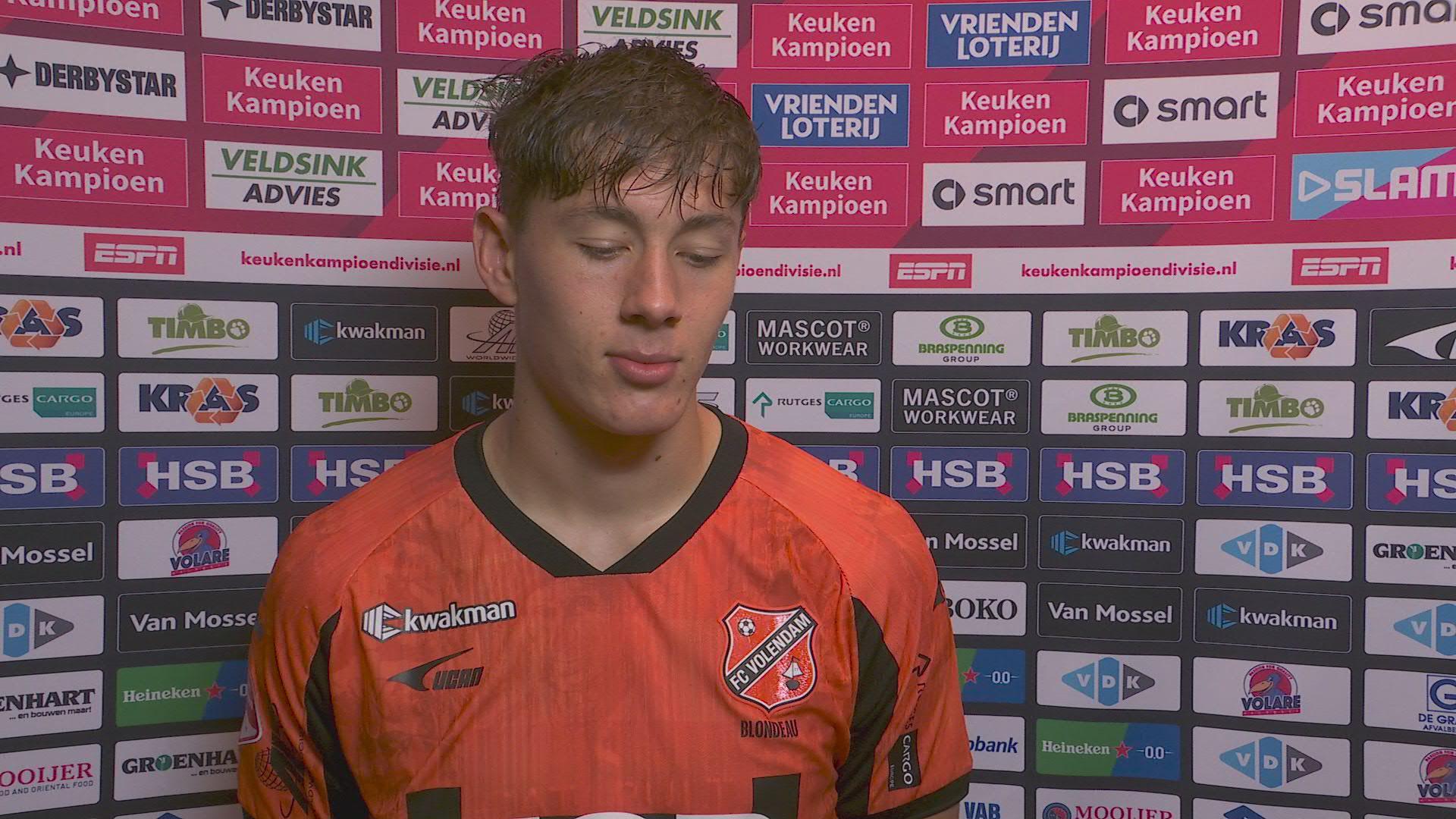 Volendammer Blondeau scoort voor FC Volendam: "Het is natuurlijk bijzonder, een mooi moment"