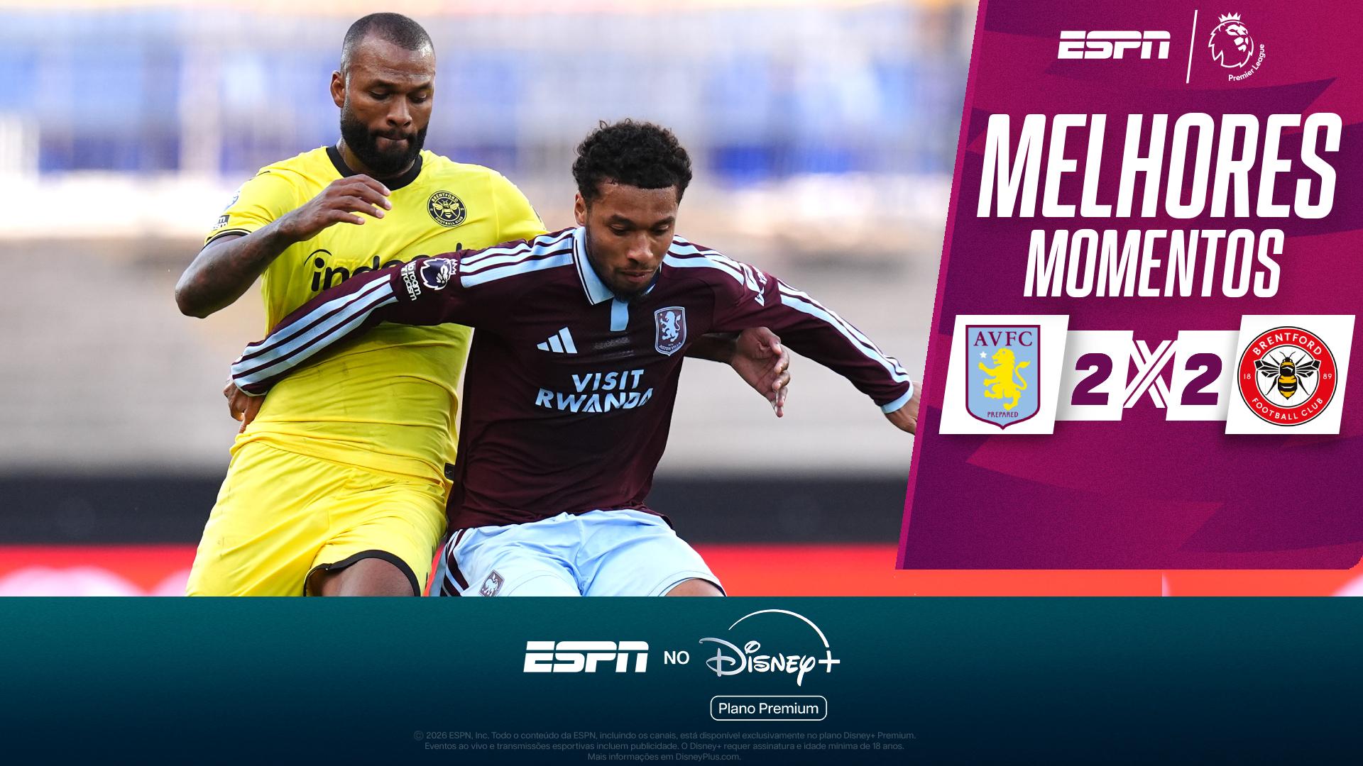 Com Igor Thiago 'apagado', Aston Villa e Brentford empatam em 2 a 2 pela Premier League; VEJA como foi
