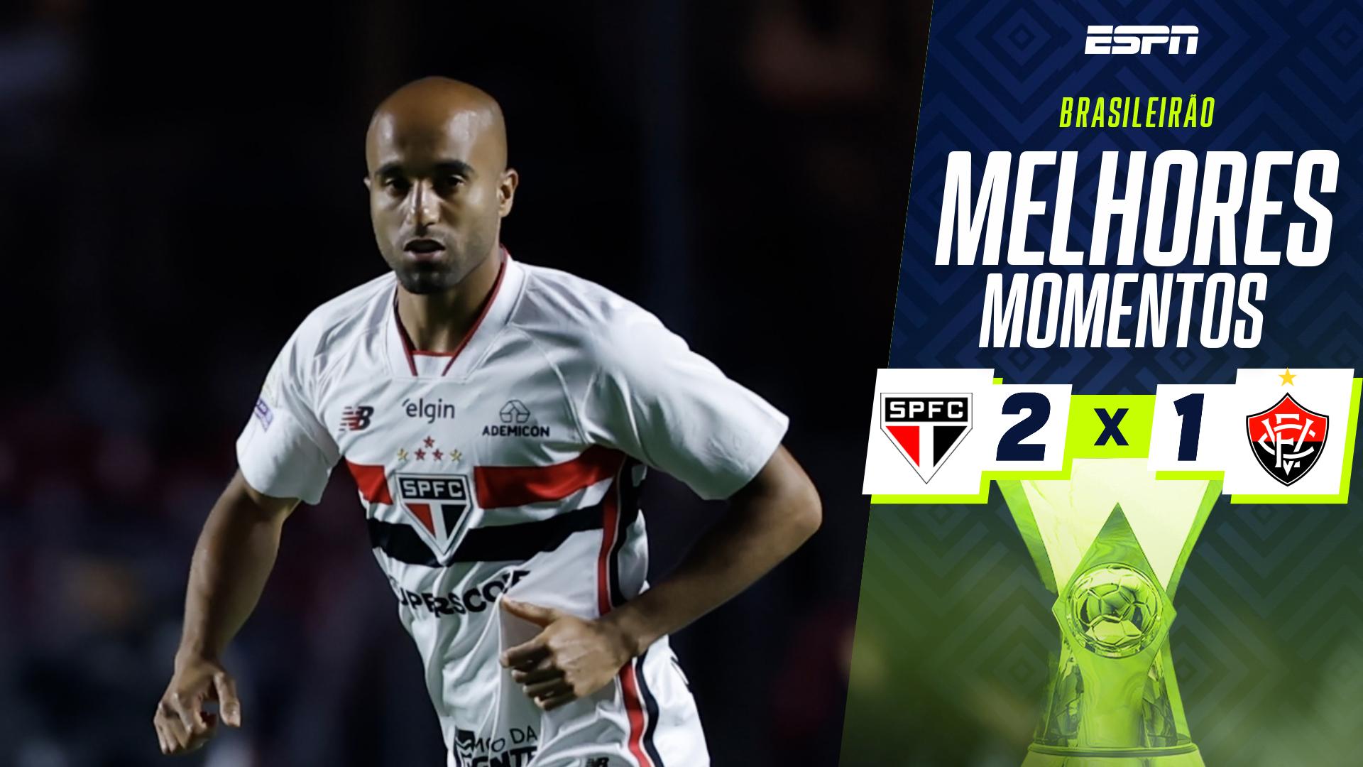 Na volta de Lucas Moura, São Paulo vence Vitória e respira no Brasileirão; VEJA como foi