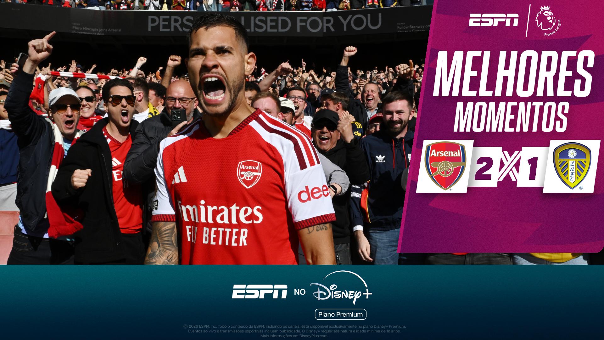 Bruno Guimarães anota golaço, e Arsenal vence Leeds pela Premier League; VEJA os melhores momentos