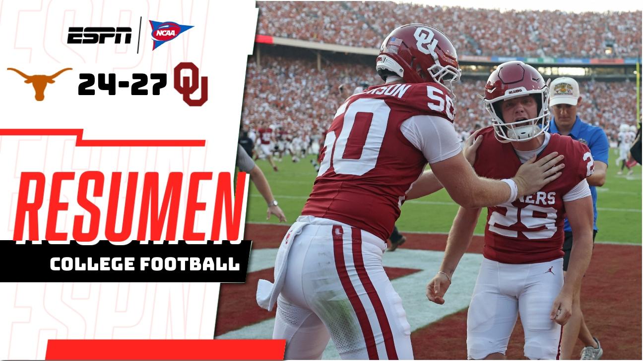 Oklahoma derriba 27-24 a Texas con una dramática victoria