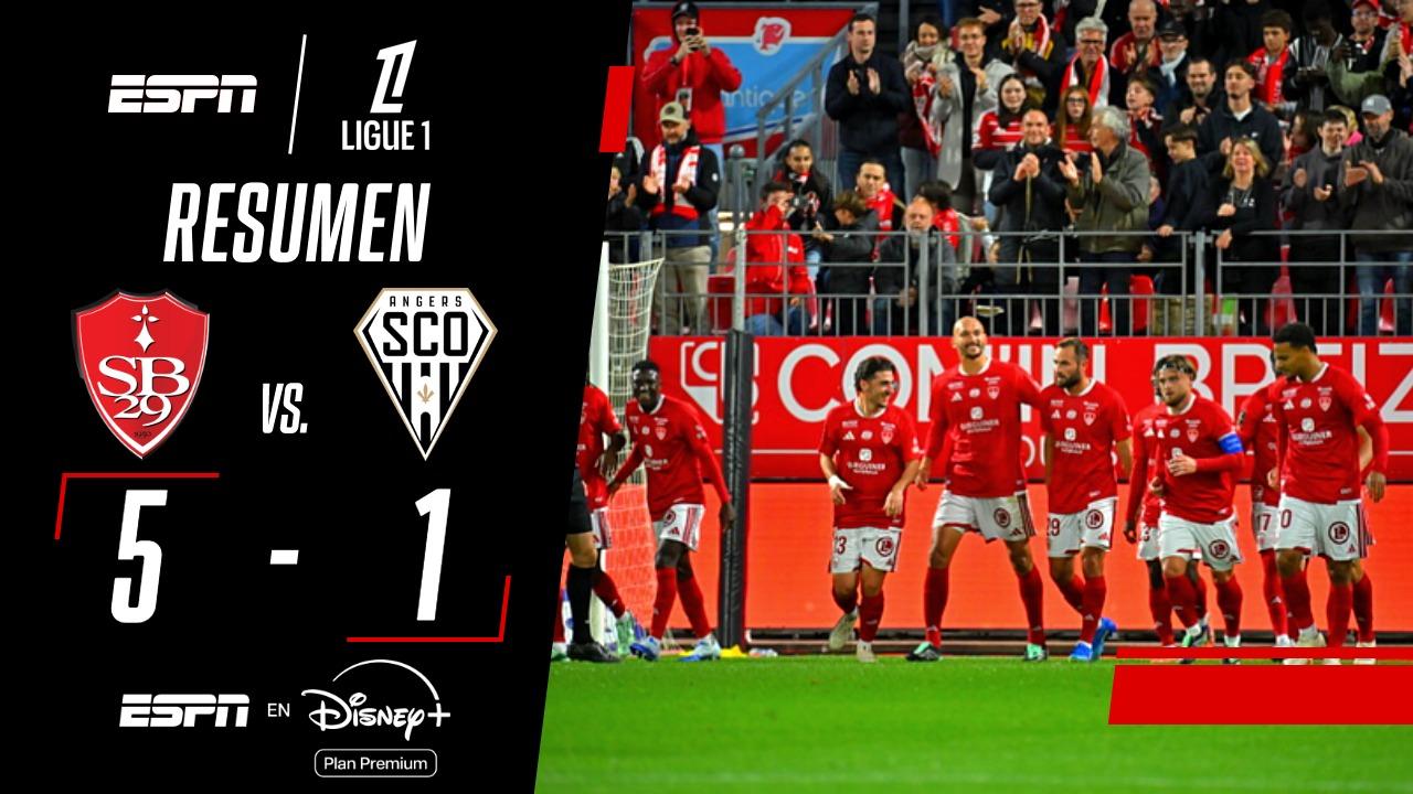 Brest goleó 5-1 a Angers por la Ligue 1