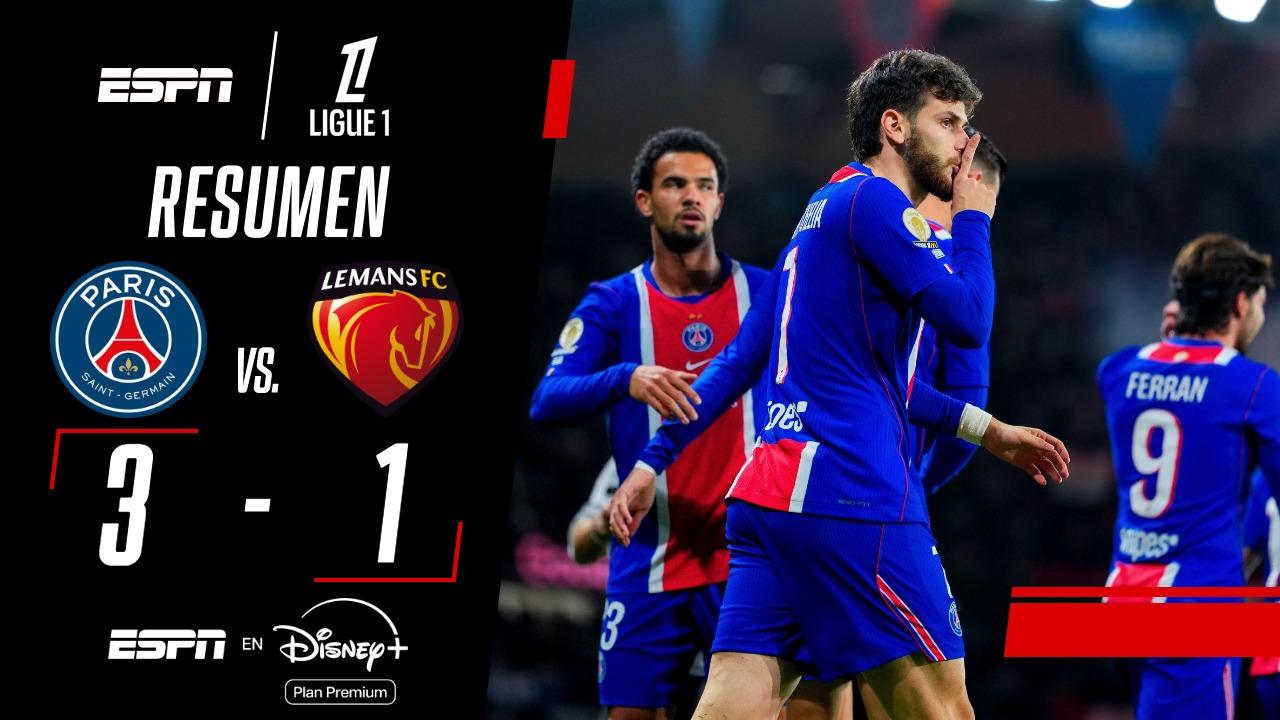 PSG se hizo fuerte en su casa y derrotó 3-1 a Le Mans