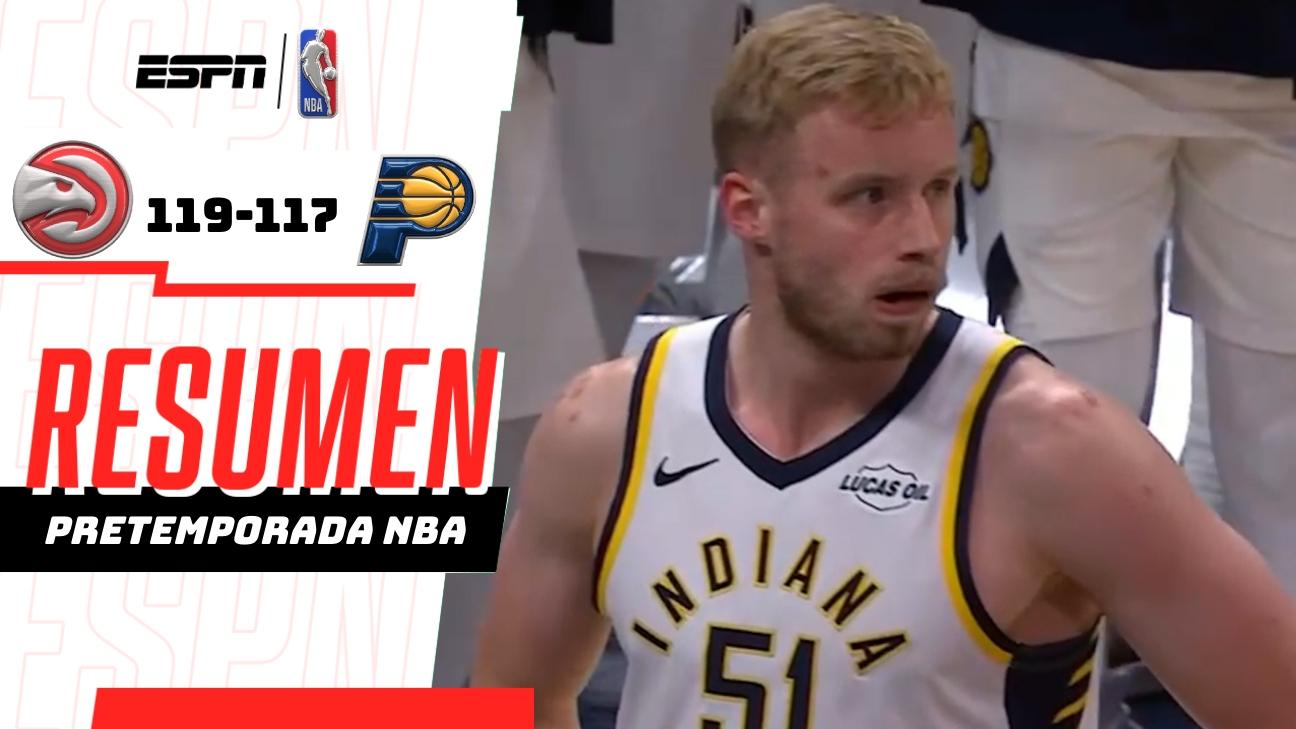 Hawks resisten la reacción de Pacers y ganan 119-117 en pretemporada