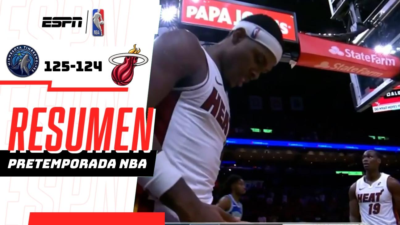Timberwolves resisten la remontada de Heat y ganan por un punto
