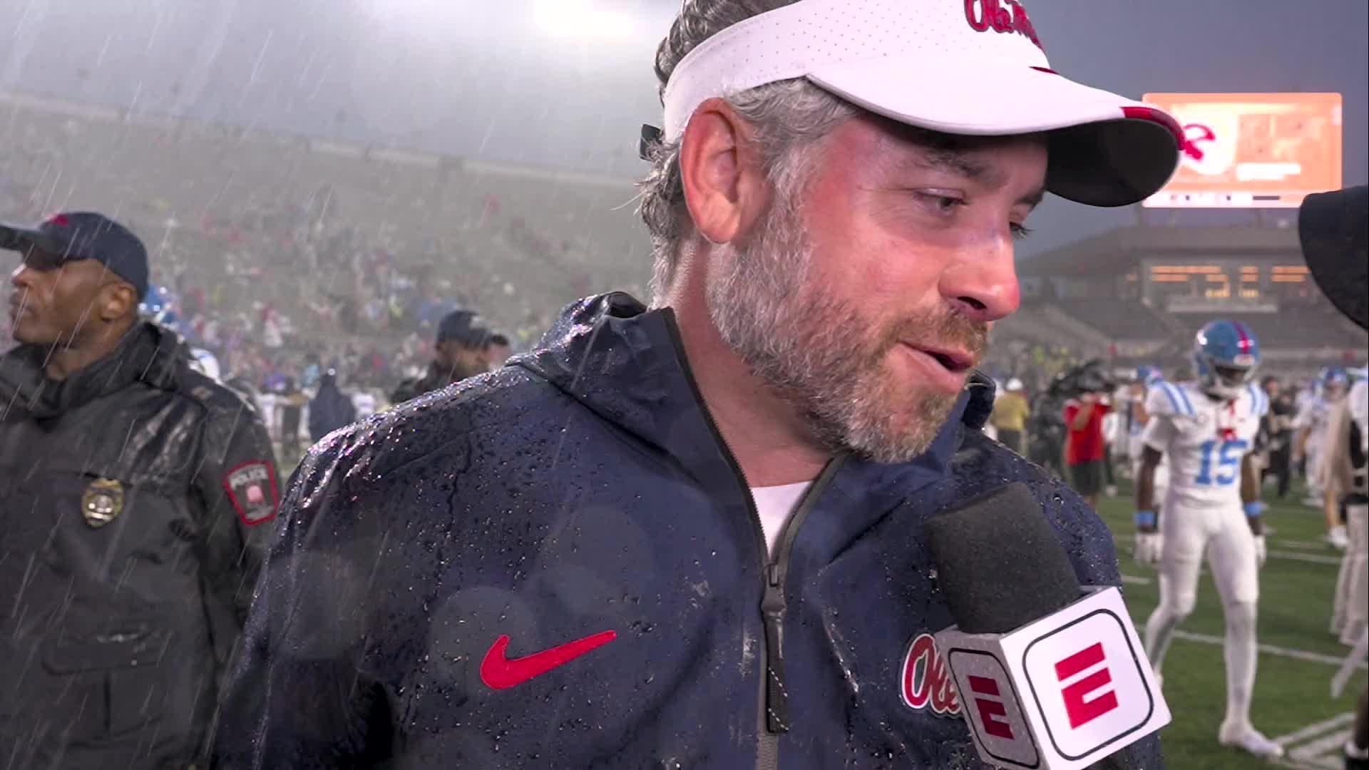 After beating the Commodores on the road in a 52-10 victory, Golding credits the effort of Ole Miss to get the win after coming off a loss. — Article image accompanying No. 9 Ole Miss routs Vanderbilt 52-17 behind 4 combined TDs from Trinidad Chambliss on WagerUp Sports News.
