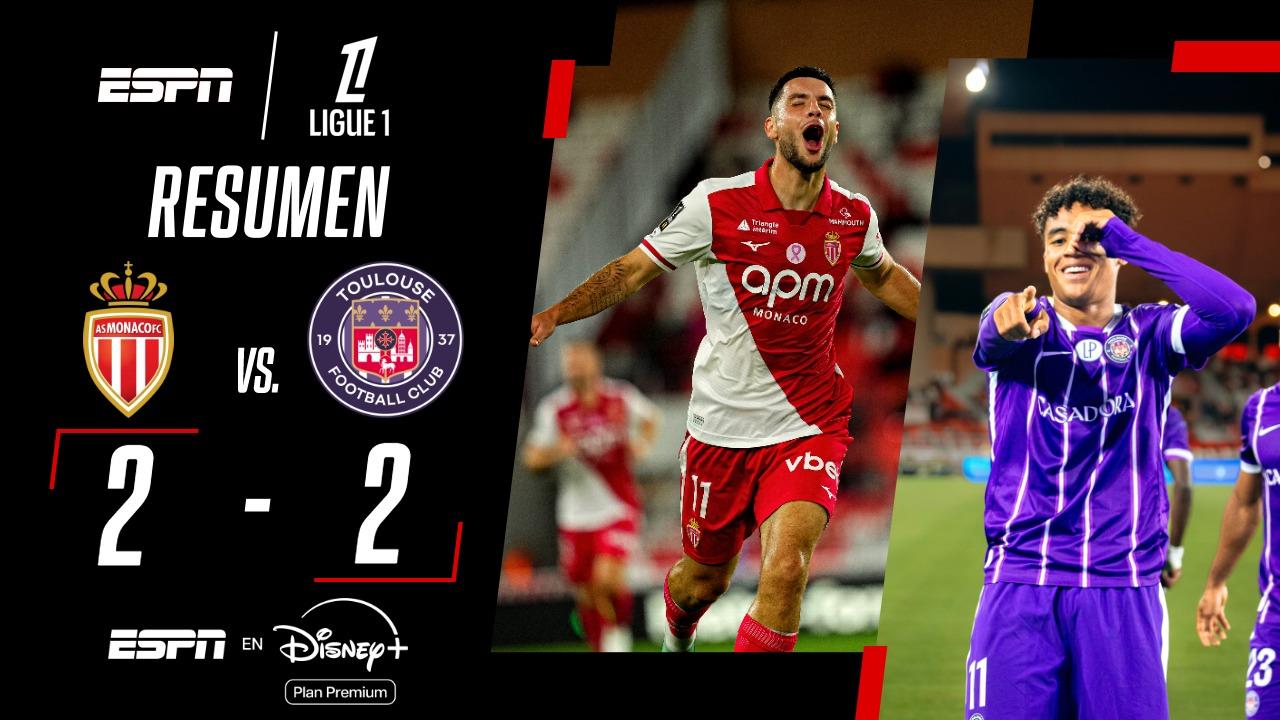 ¡Partidazo en la Ligue 1! Monaco y Toulouse igualaron 2-2