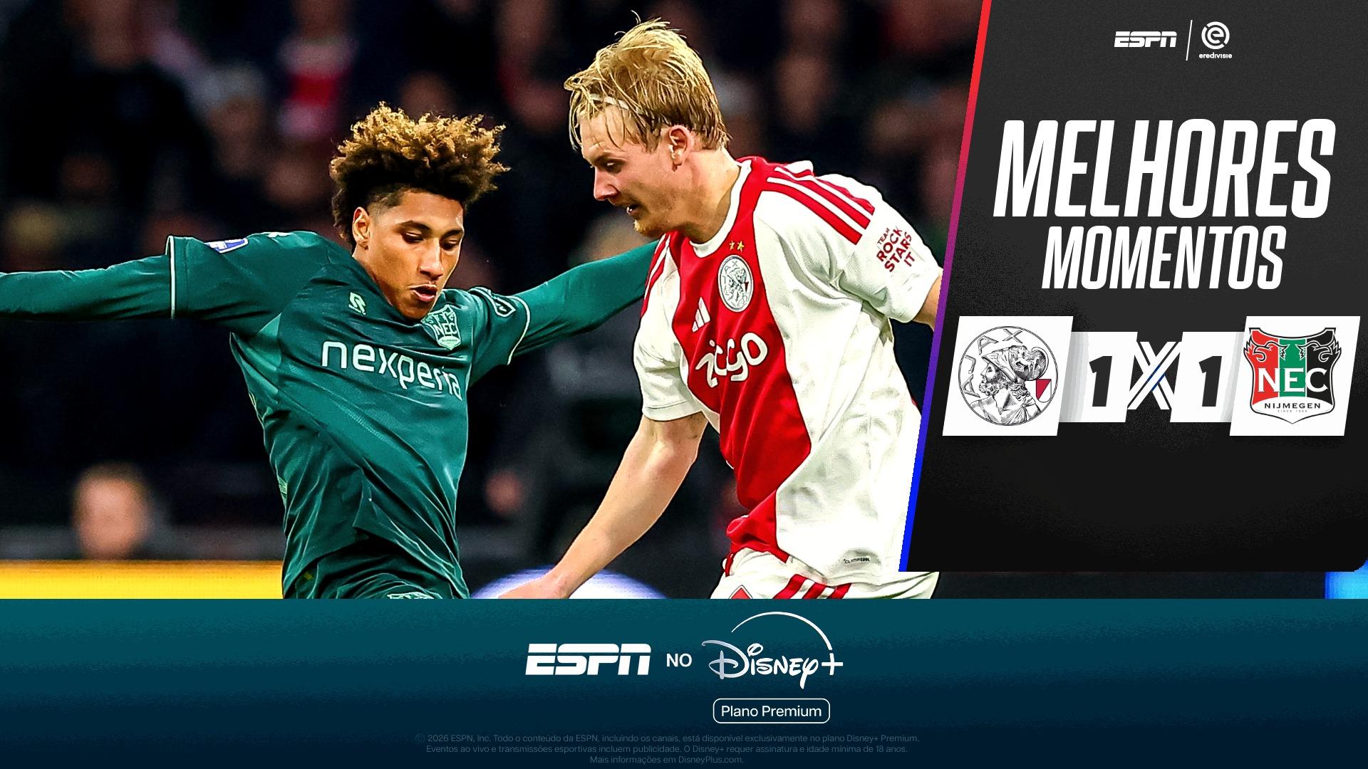 Ajax 1 x 1 NEC no Campeonato Holandês: VEJA os melhores momentos