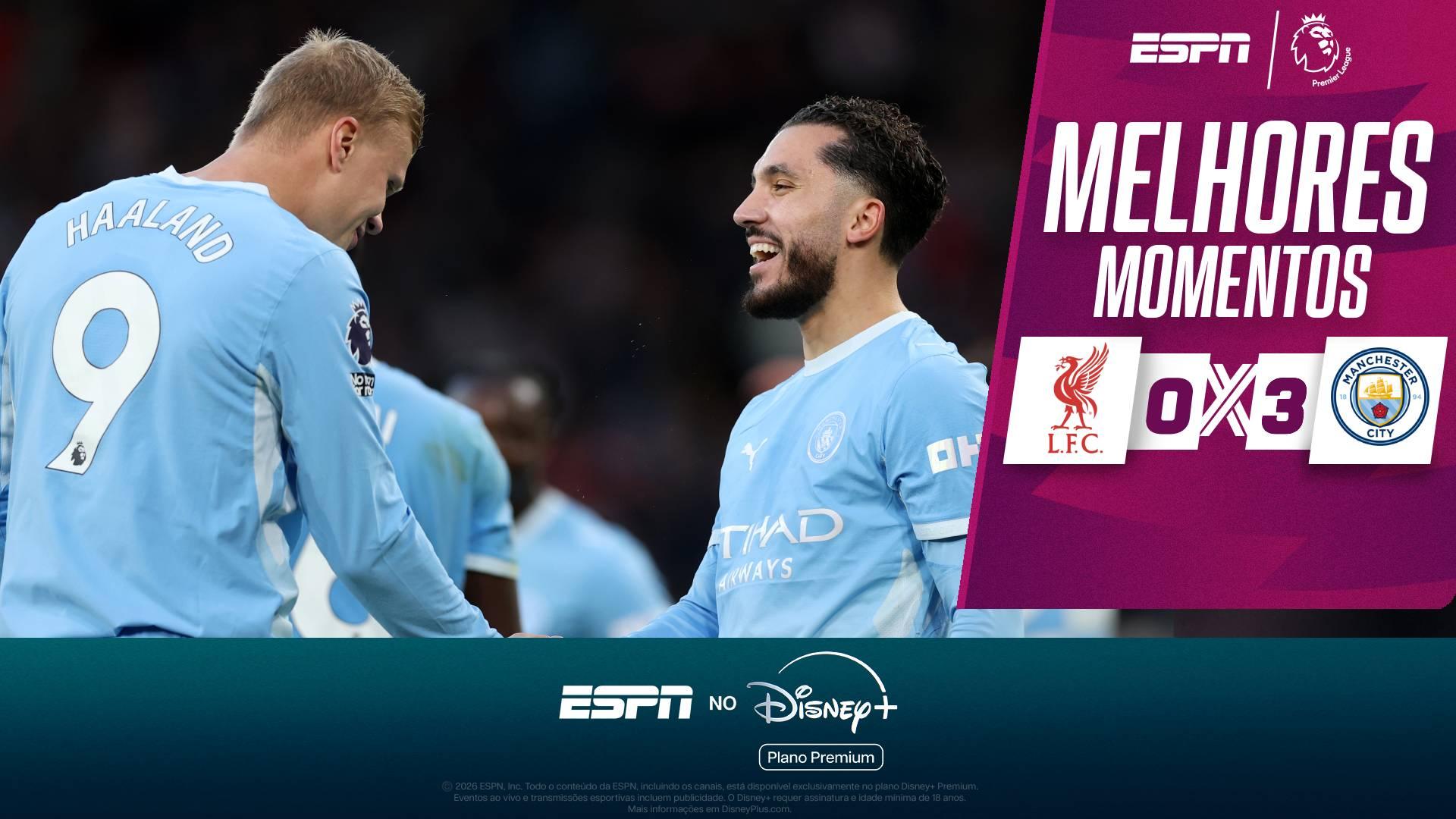 Com direito a golaços, Manchester City vence o Liverpool e segue na liderança da Premier League; melhores momentos