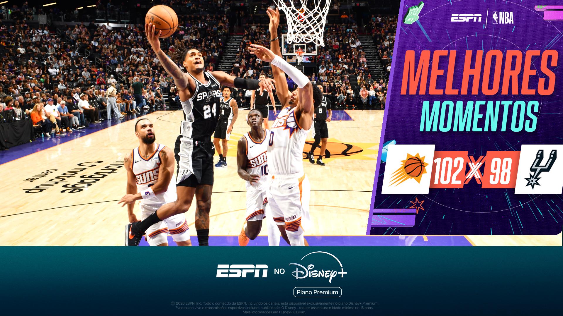 Suns vence Spurs em noite de brilho de Luke Kennard; VEJA melhores momentos